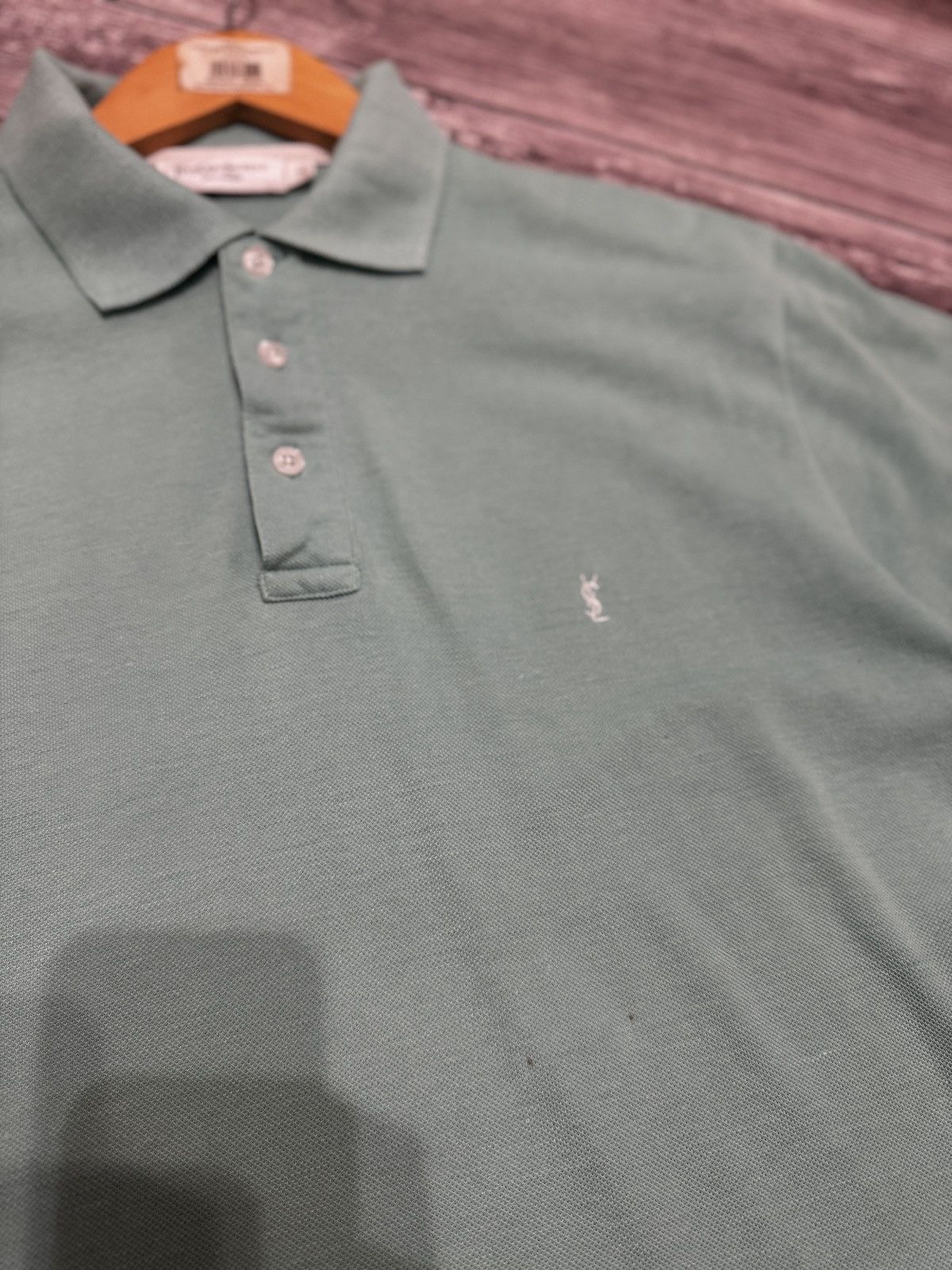 Yves Saint Laurent Yves Saint Laurent Green Polo Shirt Short Sleeve Size M Size US M / EU 48-50 / 2 - 8 Thumbnail