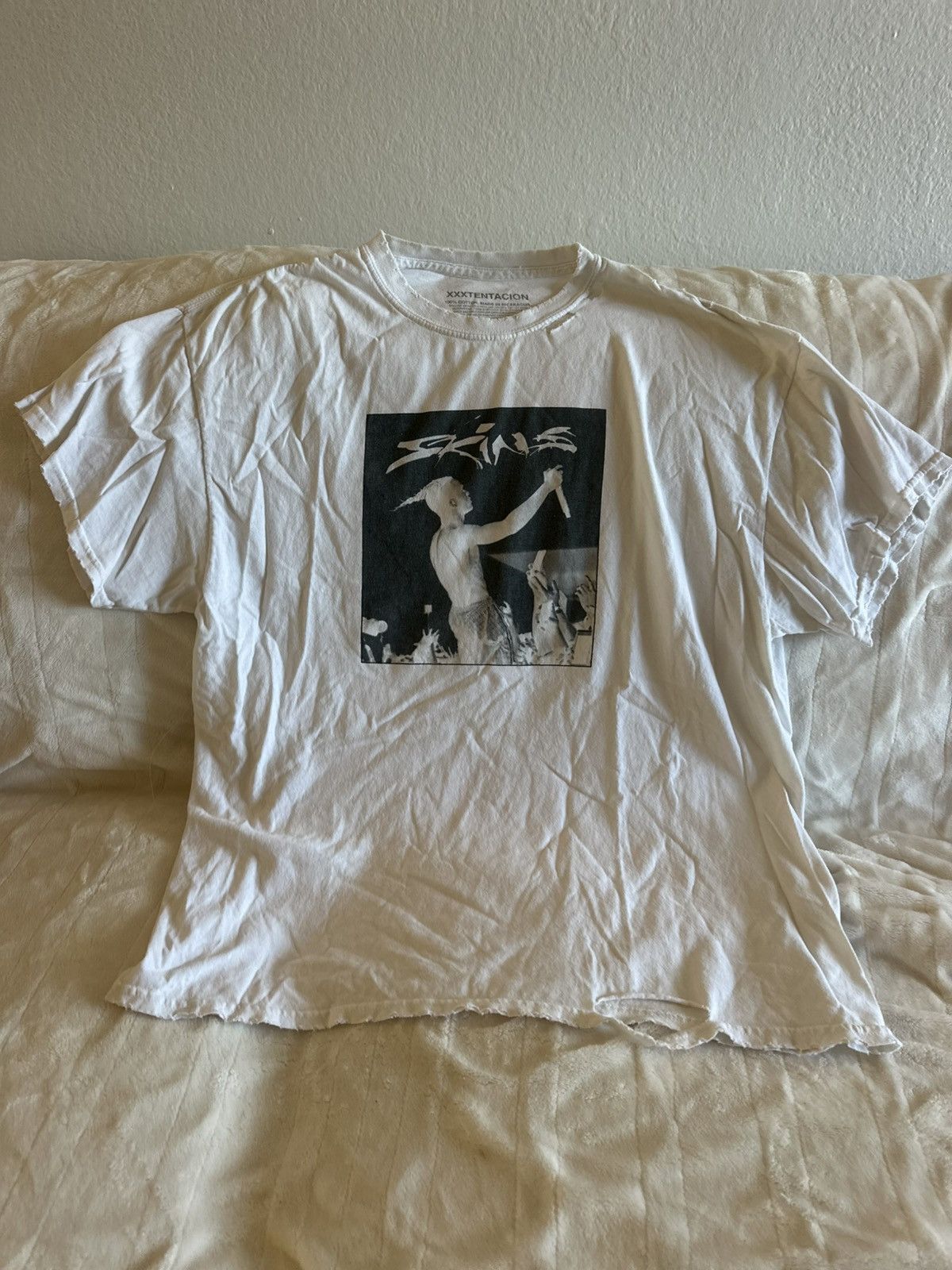 Other XXXTentacion Skins Album Cover Distressed White Tee Size XL Size US XL / EU 56 / 4 - 2 Thumbnail