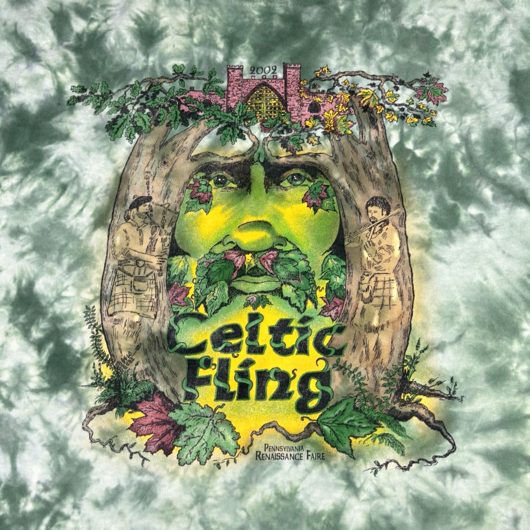 Vintage VINTAGE Celtic Fling Renaissance Fair T Shirt Green Tie Dye Adult Large 2000s Size US L / EU 52-54 / 3 - 6 Thumbnail