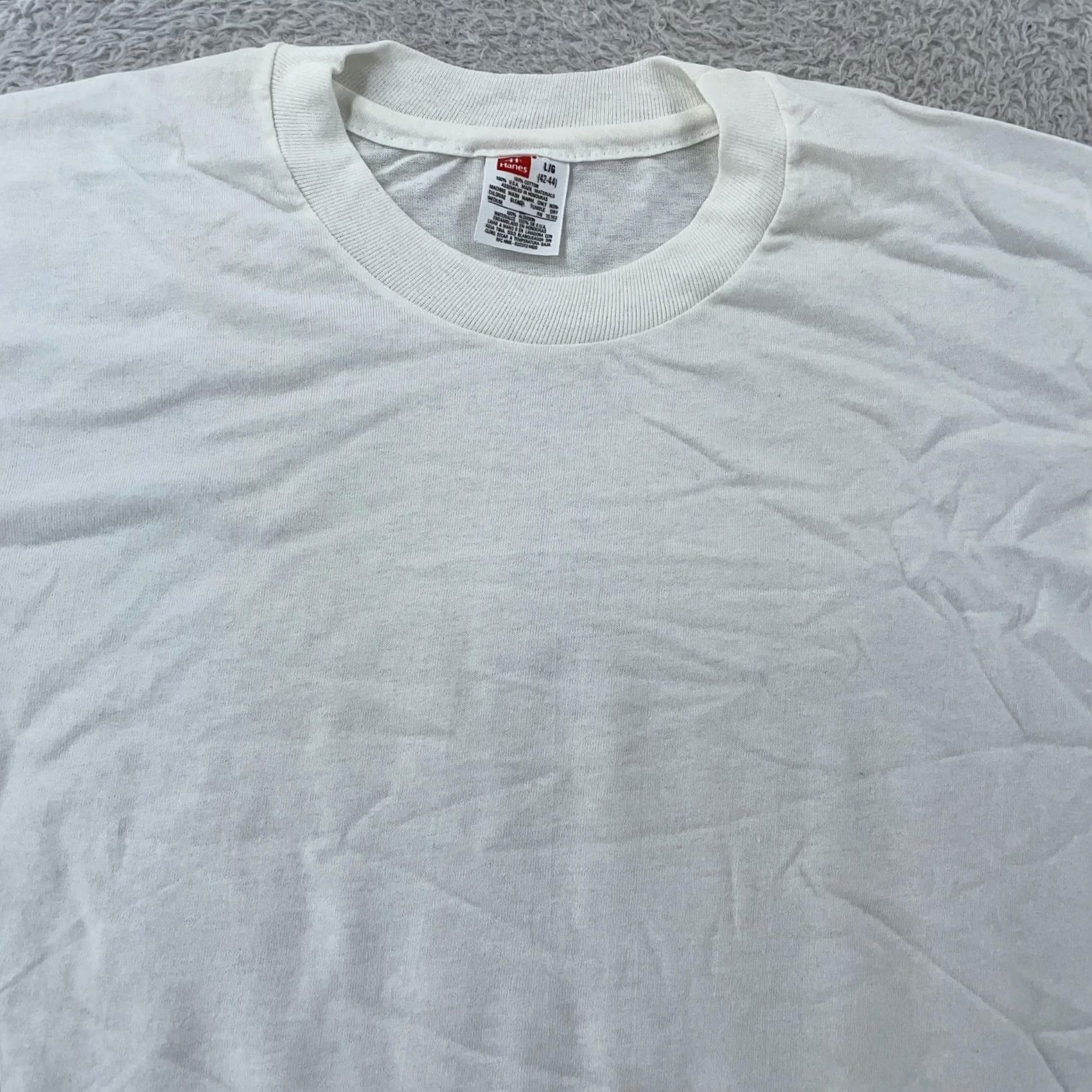 Hanes VINTAGE Hanes White T-Shirt Mens S Short Sleeve Crew Neck Cotton Plain Size US S / EU 44-46 / 1 - 2 Thumbnail