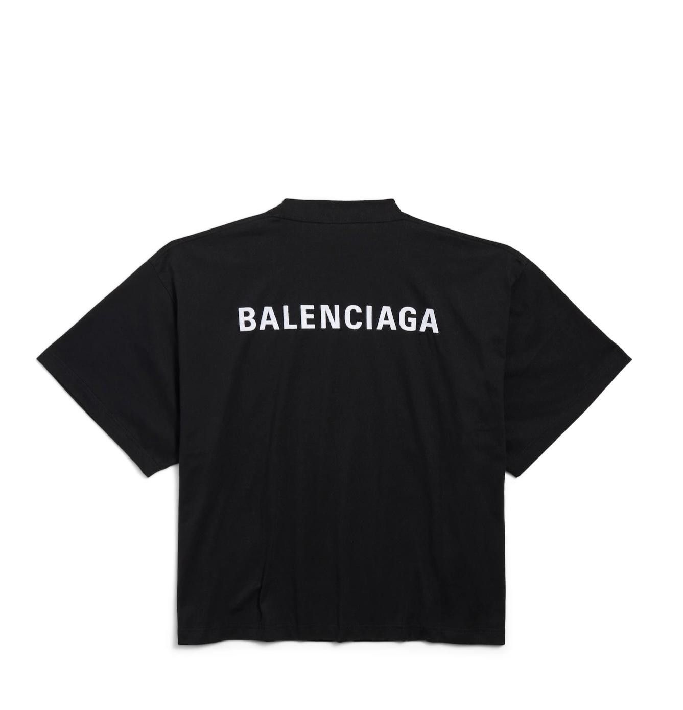 Balenciaga BALENCIAGA WOMEN'S LOGO BACK CROPPED T-SHIRT SIZE 3 Size ONE SIZE - 2 Thumbnail