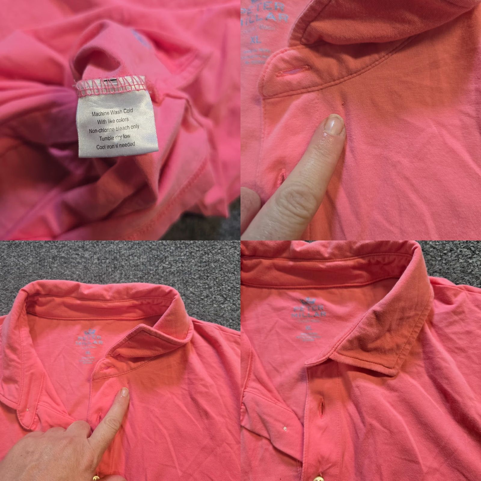 Peter Millar Peter Millar Polo Shirt Men XL Pink Orange Stretch Short Sleeve Golf Casual Size US XL / EU 56 / 4 - 8 Thumbnail