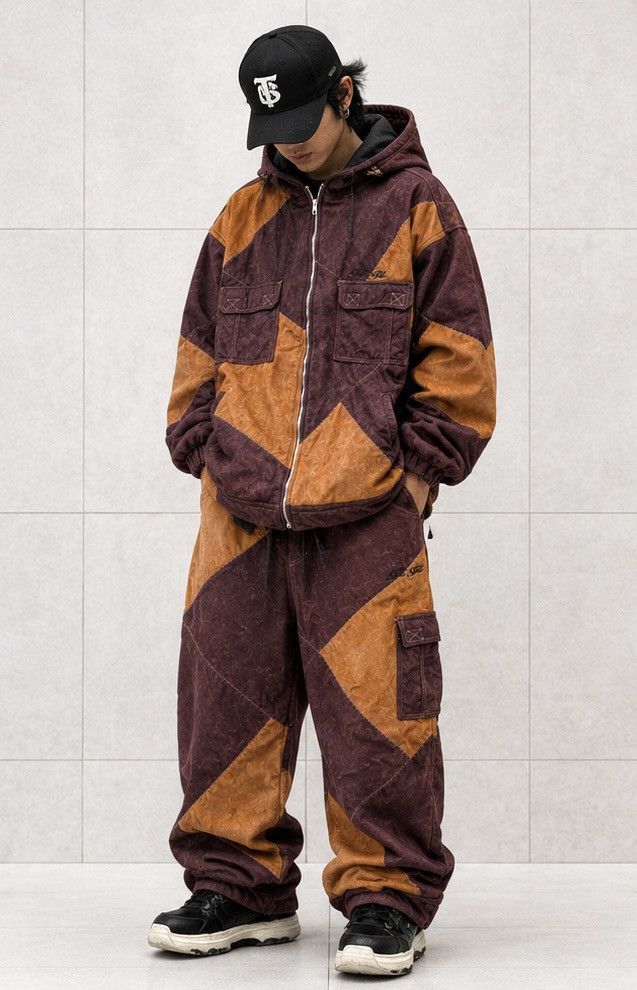Pelle Pelle VTG Pelle Pelle Patchwork With A Y2K Baggy Fit/Cargo Pockets Size US XXL / EU 58 / 5 - 1 Thumbnail