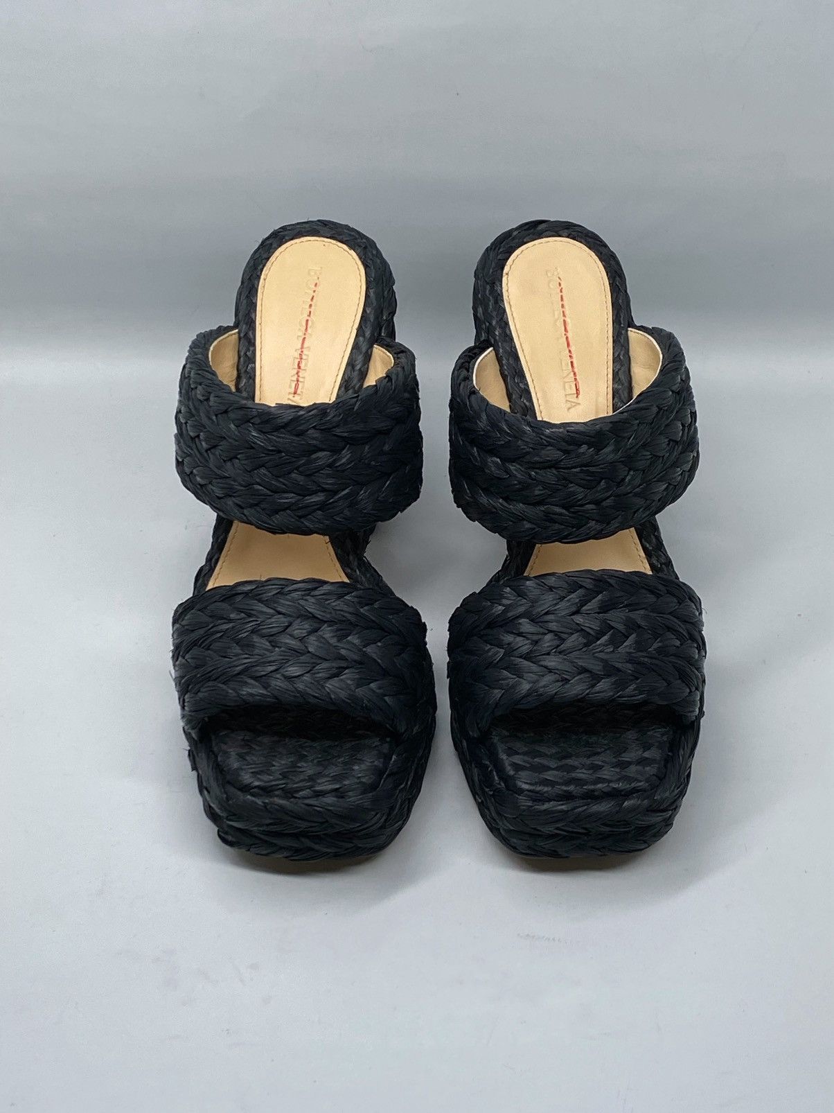Bottega Veneta Bottega Veneta Weave Black Raffia Platform Sandals size 37 Size US 7 / IT 37 - 3 Thumbnail