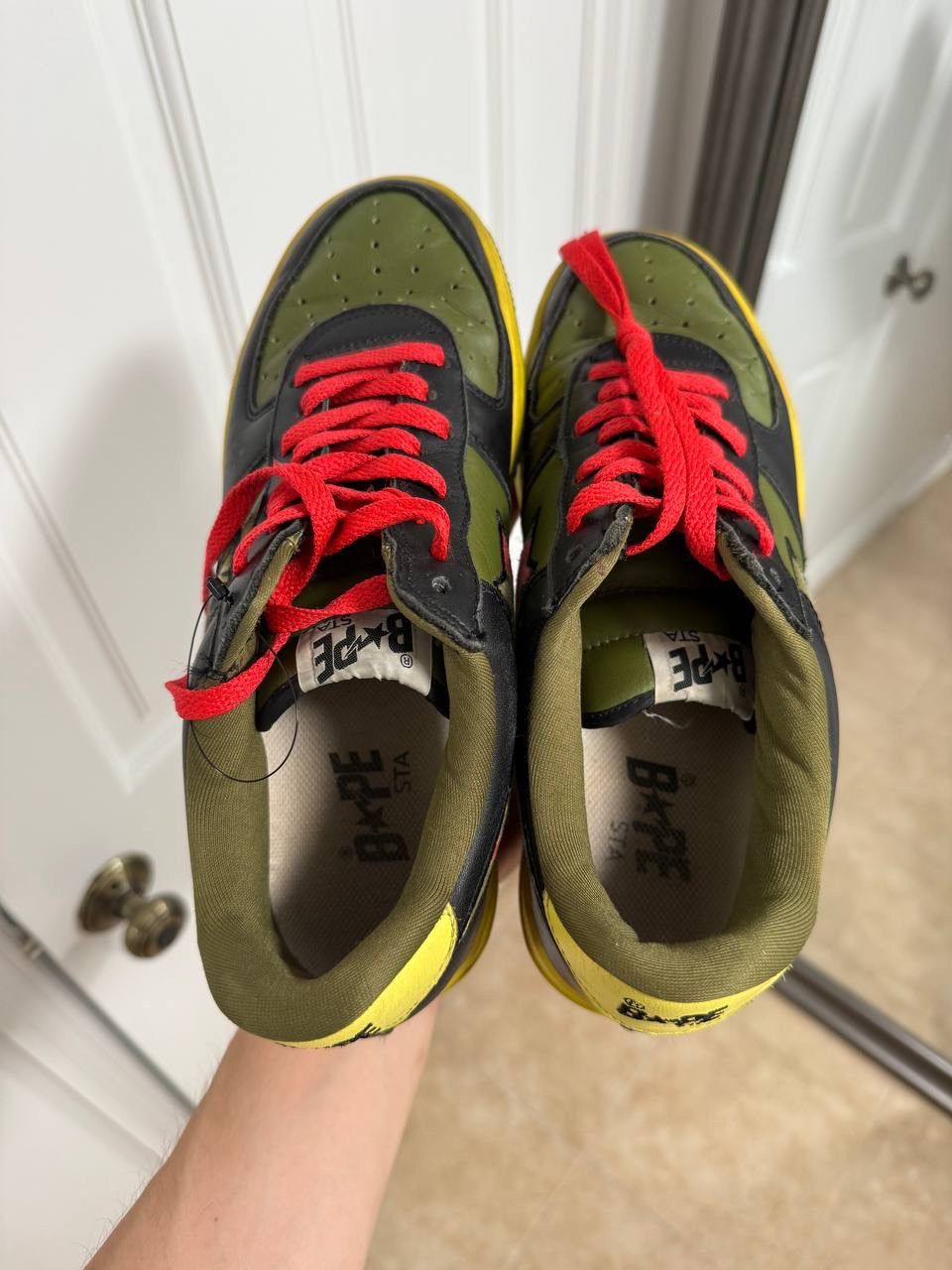 Bape × Kaws A Bathing Ape Bape Sta Low KAWS Black Olive Green rare 8 us Size US 8 / EU 41 - 6 Thumbnail