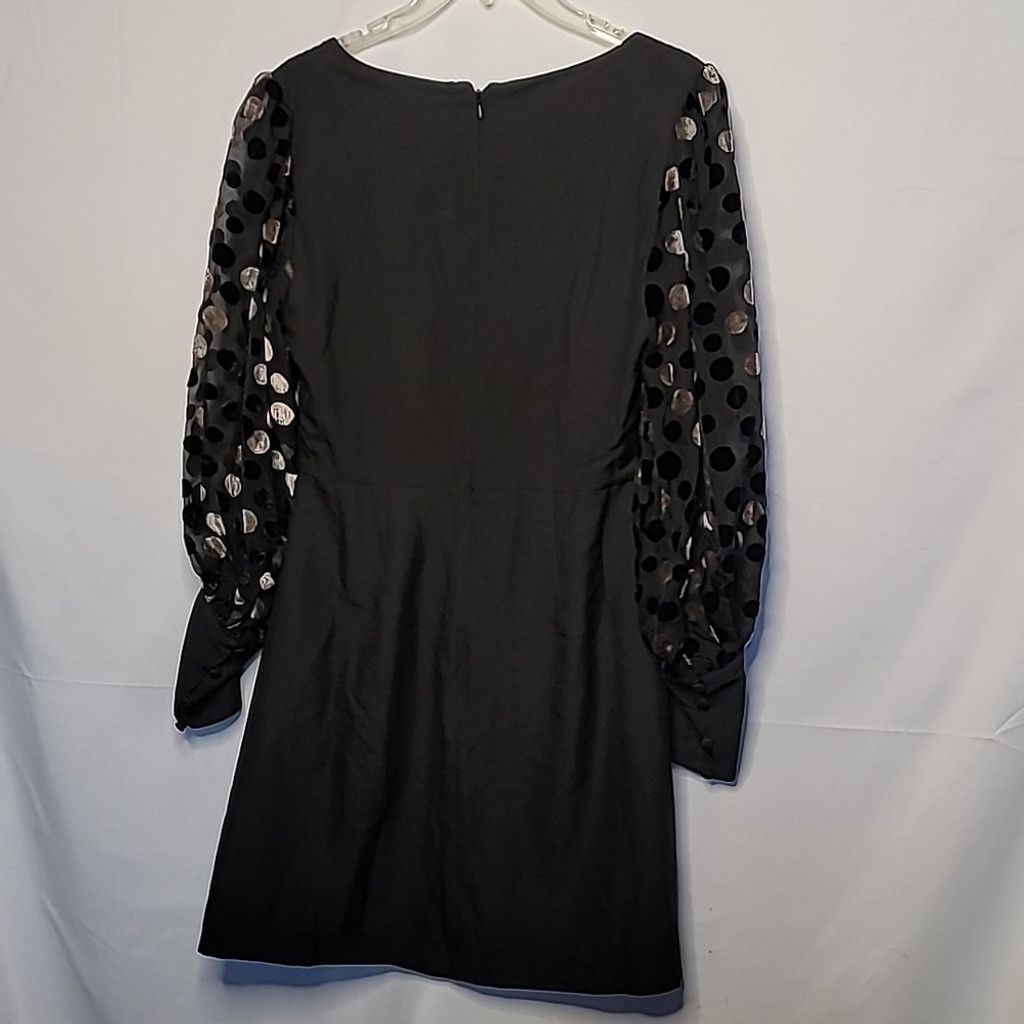Hutch Hutch Black Flocked With Fab sheer long sleeve dress sz 6 Size M / US 6-8 / IT 42-44 - 8 Thumbnail