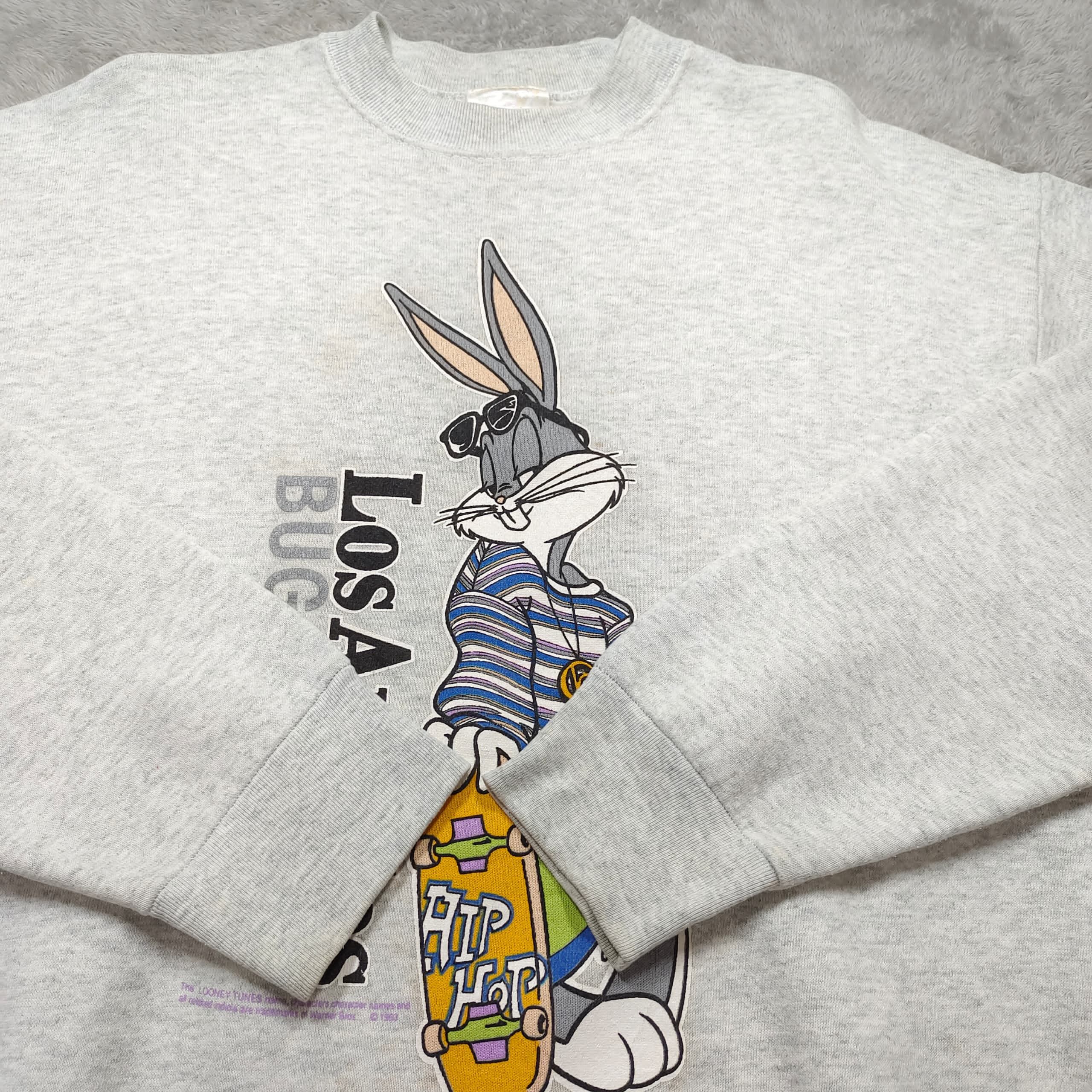 Warner Bros VINTAGE BUGS BUNNY LOS ANGELAS HIP HOP CREWNECK SWEATSHIRT Size US L / EU 52-54 / 3 - 4 Thumbnail