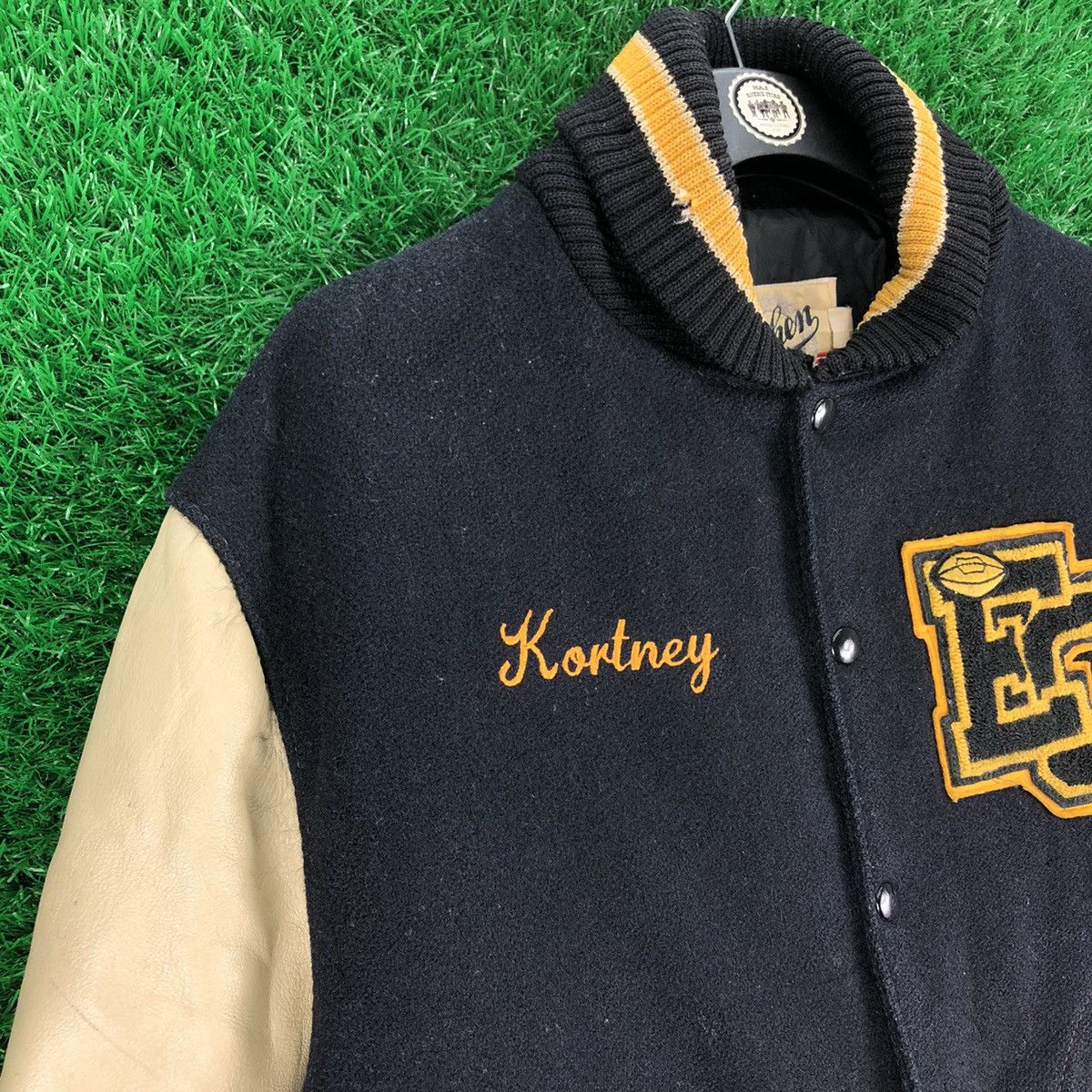 Dehen 1920 Vintage 90's Dehen 1920 Varsity Jacket Leather Sleeve Size US XL / EU 56 / 4 - 3 Thumbnail
