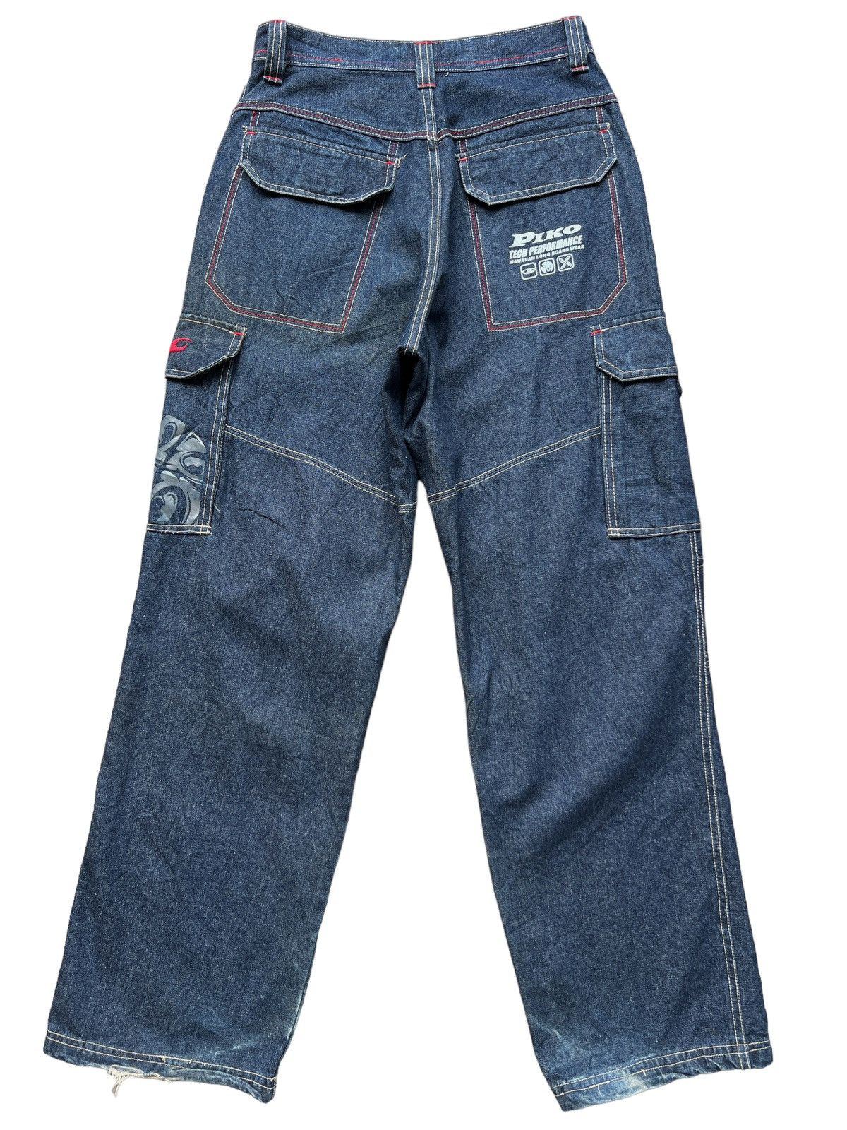 JNCO Piko Baggy Cargo Multipocket Tactical Denim Jeans 28x31 Size US 28 / EU 44 - 3 Thumbnail