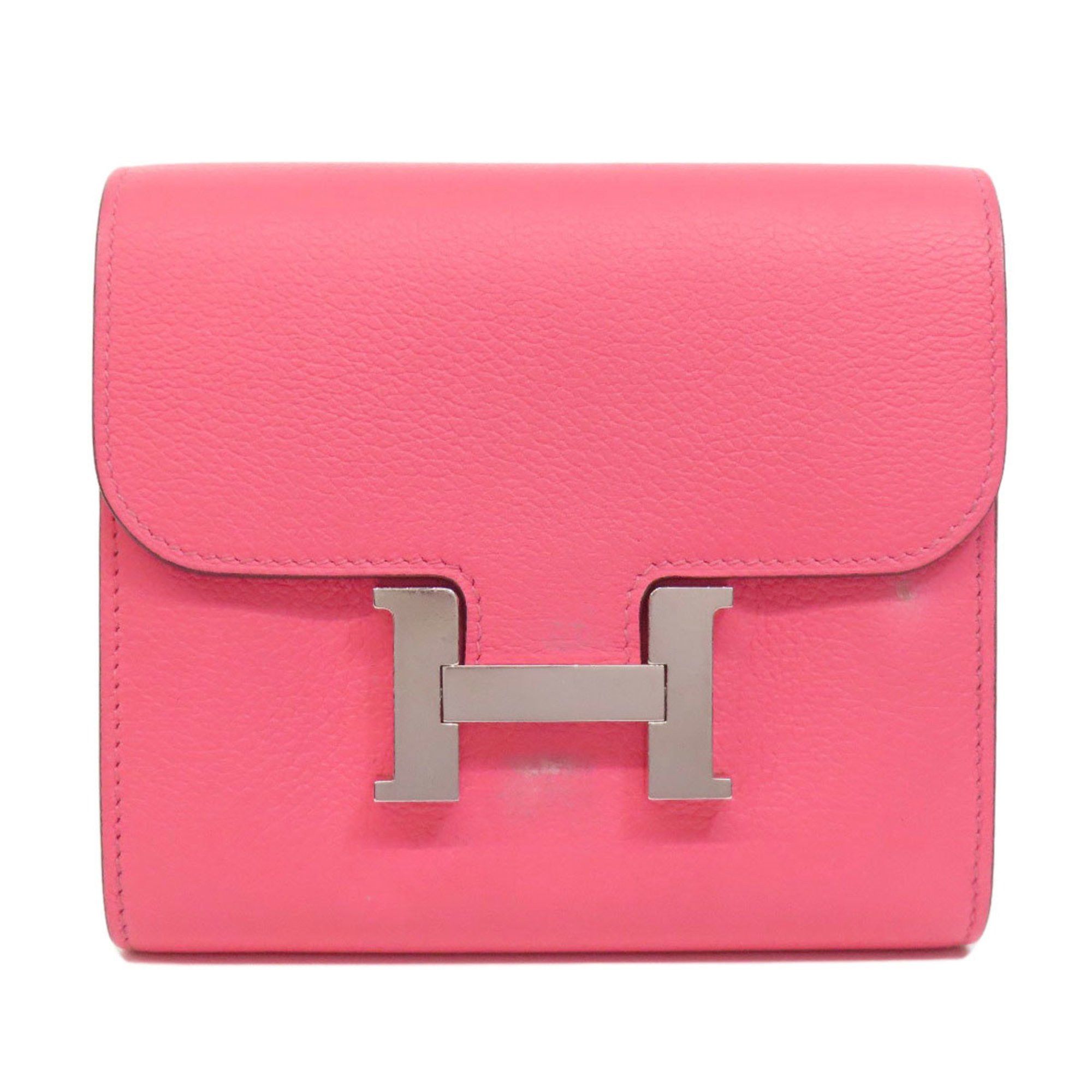 Hermes Constance Compact Bi-fold Wallet Veau Madame Women's