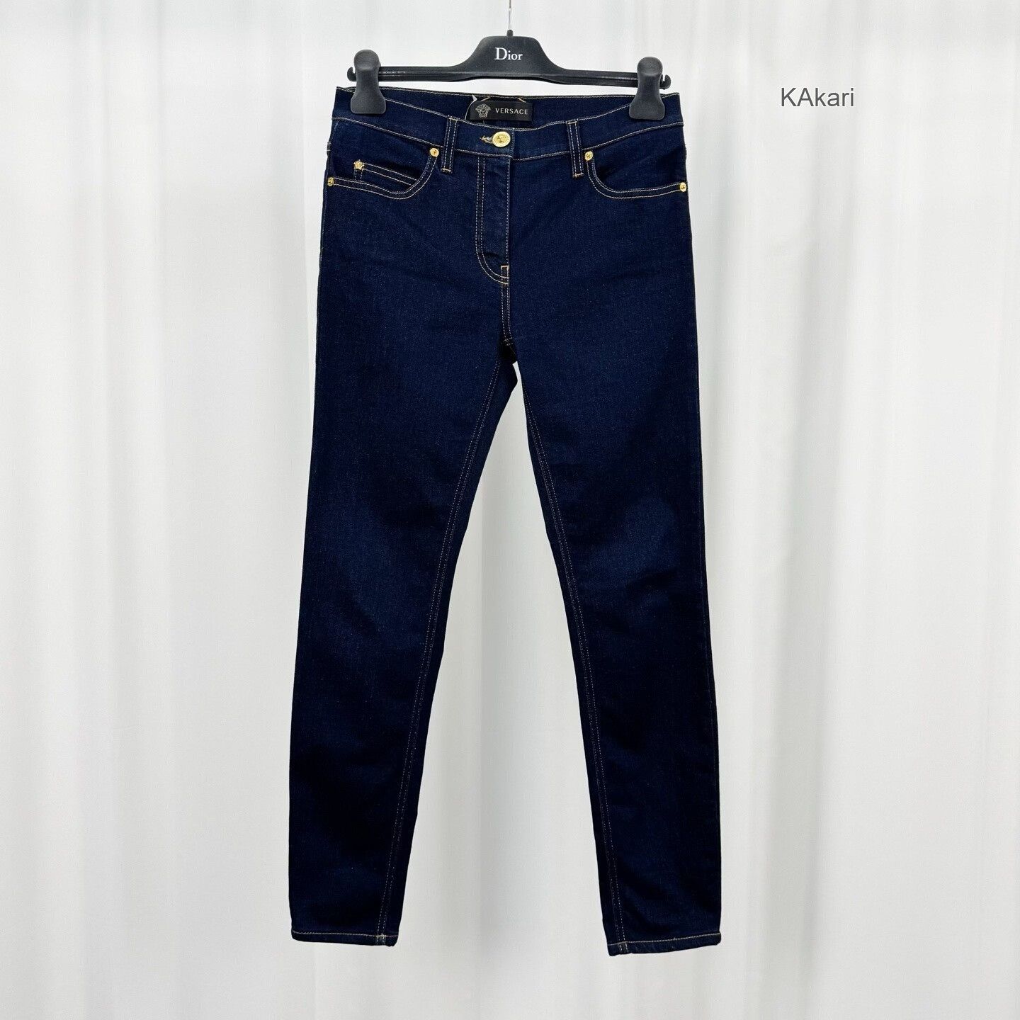 Versace Versace Medusa Embroidered Gold Buckle Jeans Size US 36 / EU 52 - 1 Thumbnail