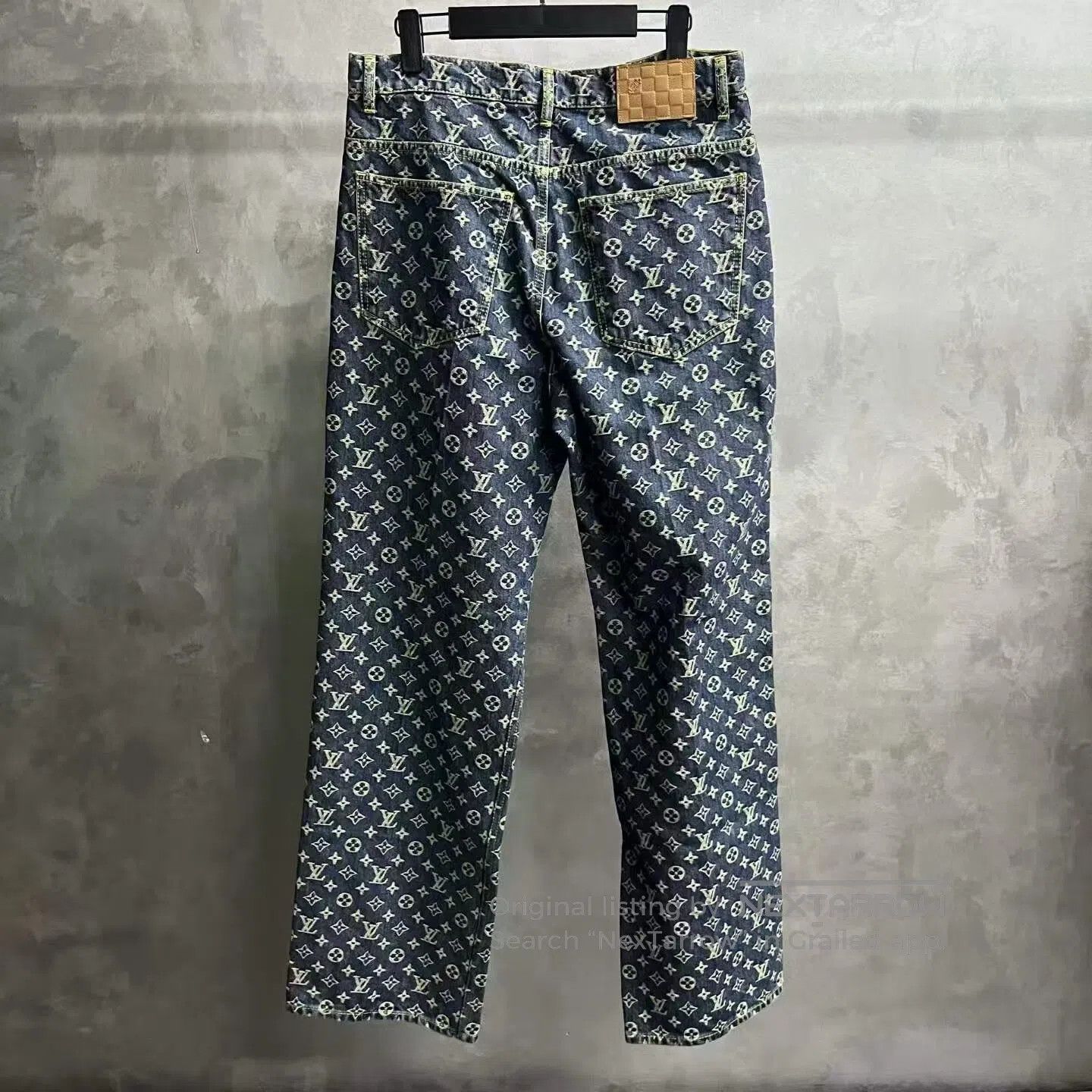 Louis Vuitton Louis Vuitton Blue pure cotton pleated full-print jeans| Size US 32 / EU 48 - 6 Thumbnail