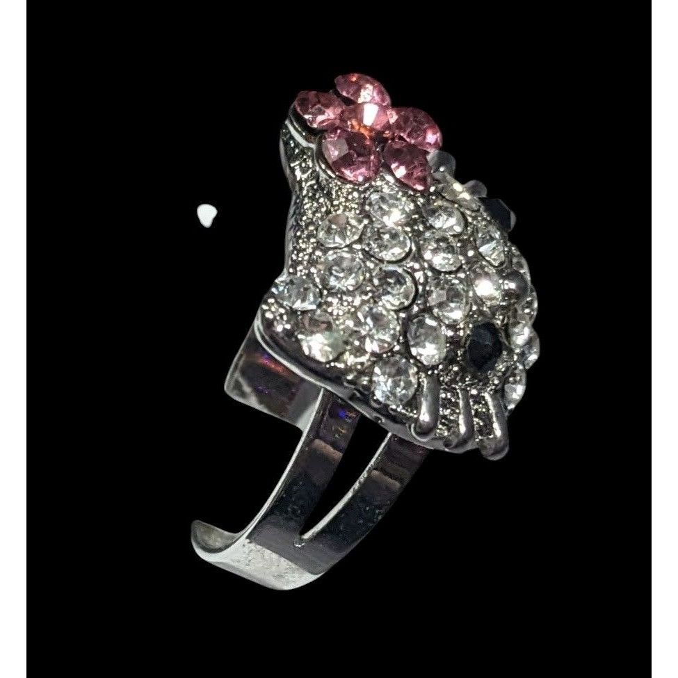 Other Coquette Glam Cute Kitten Rhinestone Adjustable Ring Size 8 Size ONE SIZE - 9 Thumbnail