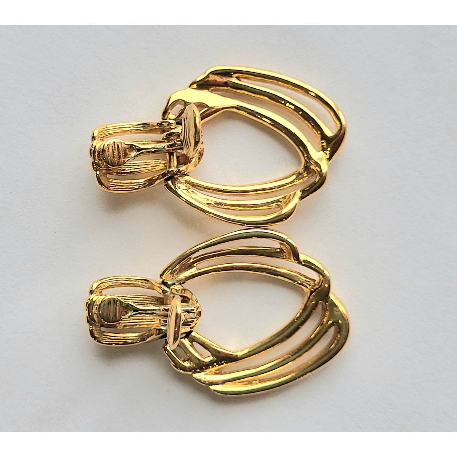 Monet Vintage 1980s Monet Earrings Door Knocker Modernist Clip-On Size ONE SIZE - 7 Thumbnail