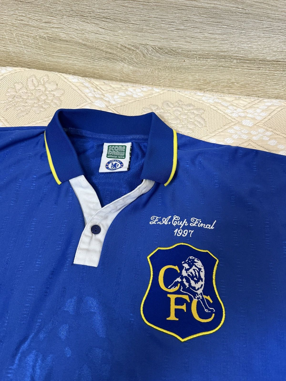Vintage 🔥 1997 Chelsea FC Cup Final Vintage Retro Jersey T Shirt Size US L / EU 52-54 / 3 - 4 Thumbnail