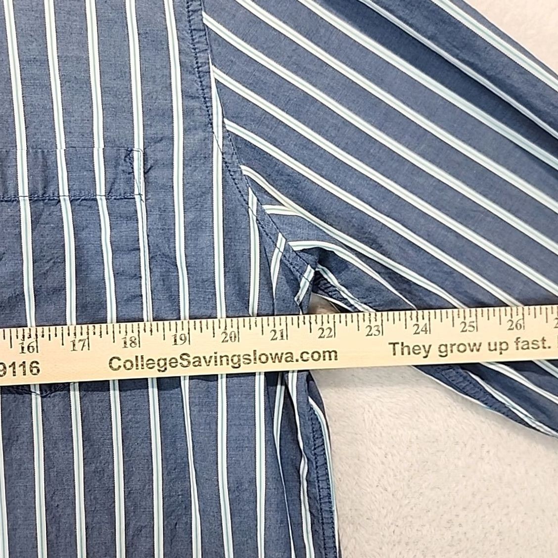 Vintage VINTAGE Aeropostale Long Sleeve Dress Shirt Mens L Blue Striped Preppy Office Academia Size 42R - 5 Thumbnail