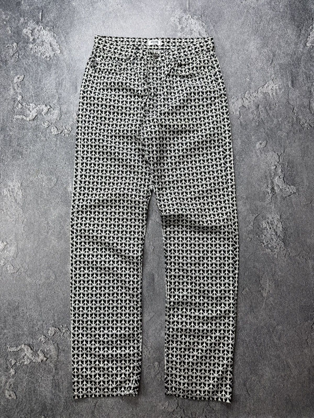 Moschino Moschino VTG Chained Peace Sign Print Hi Rise Pants Trousers Size US 33 - 10 Thumbnail