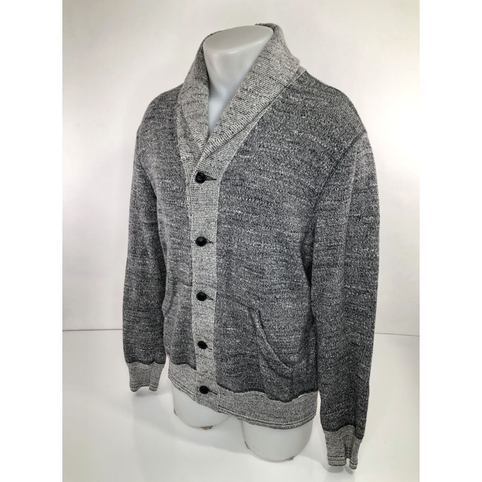 Polo Ralph Lauren POLO RALPH LAUREN SHAWL Cardigan Mens M Gray Knit Sweater - EXCELLENT Size US M / EU 48-50 / 2 - 2 Thumbnail