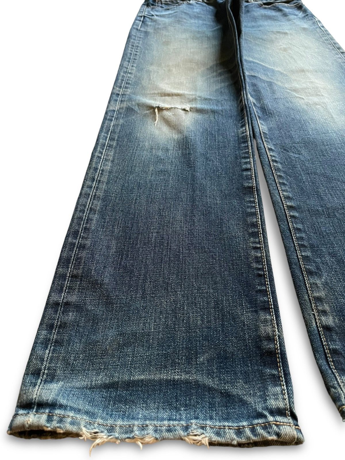 Japanese Brand × Uniqlo SALES🔥Vintage Uniqlo Mud Wash Distressed Loose Jeans Size US 32 / EU 48 - 6 Thumbnail