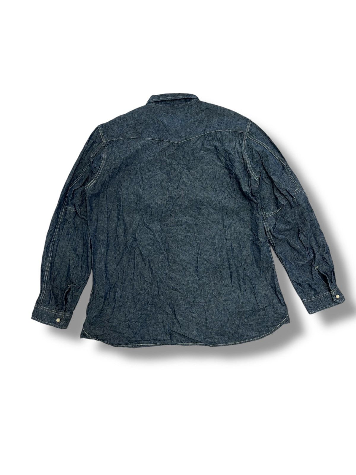Japanese Brand × Kansai Yamamoto × Vintage Vintage Kansai Yamamoto denim shirt Workwear Size US L / EU 52-54 / 3 - 2 Thumbnail