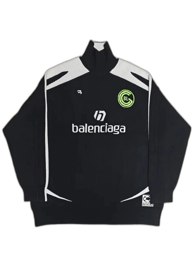 Balenciaga Balenciaga Blokecore Black White Knit Jersey Size US M / EU 48-50 / 2 - 1 Thumbnail