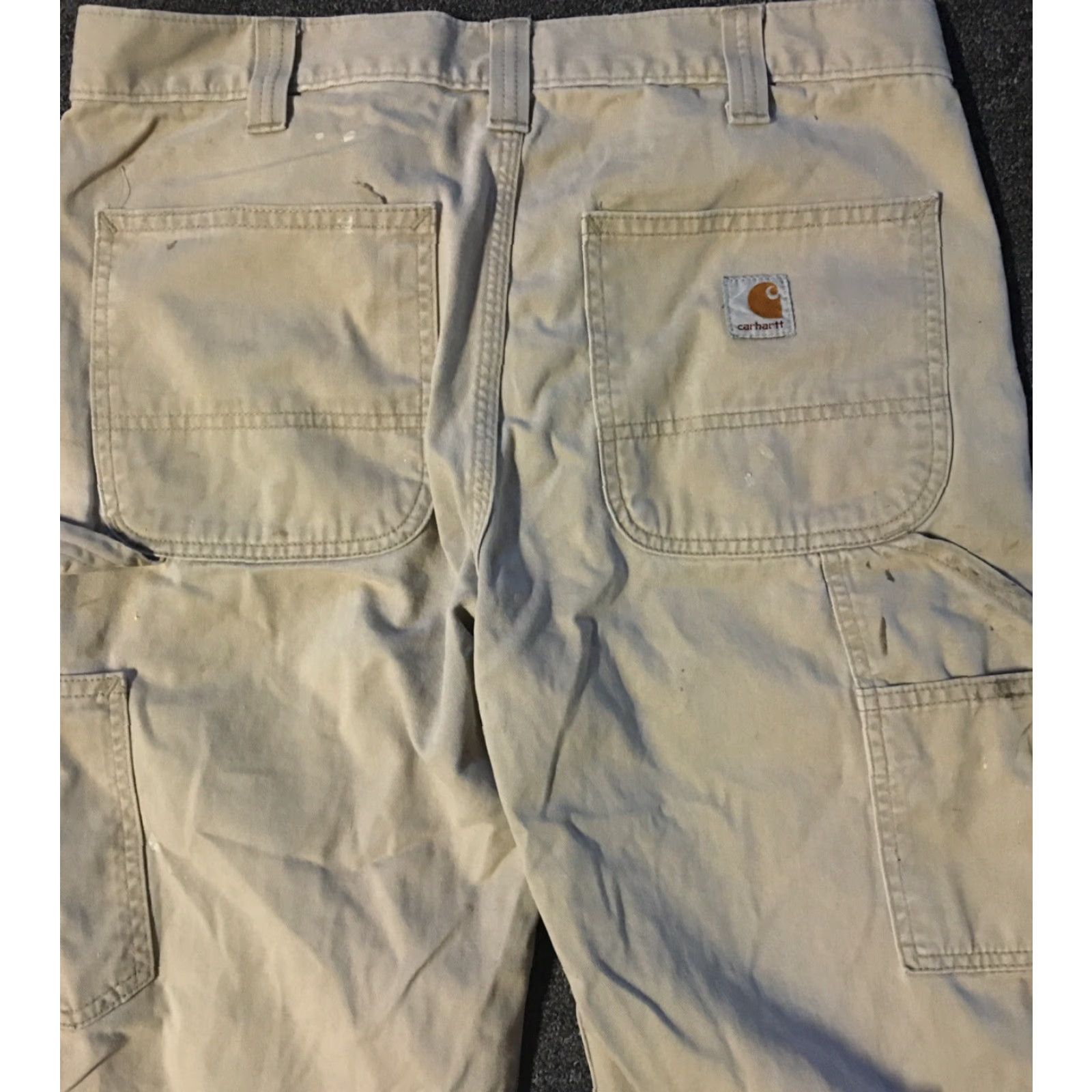 Carhartt VINTAGE Carhartt Distress Paint Splatter Pants 33/31 Beige Grunge Biker Punk Work 90s Mens Pants Size US 33 - 7 Thumbnail