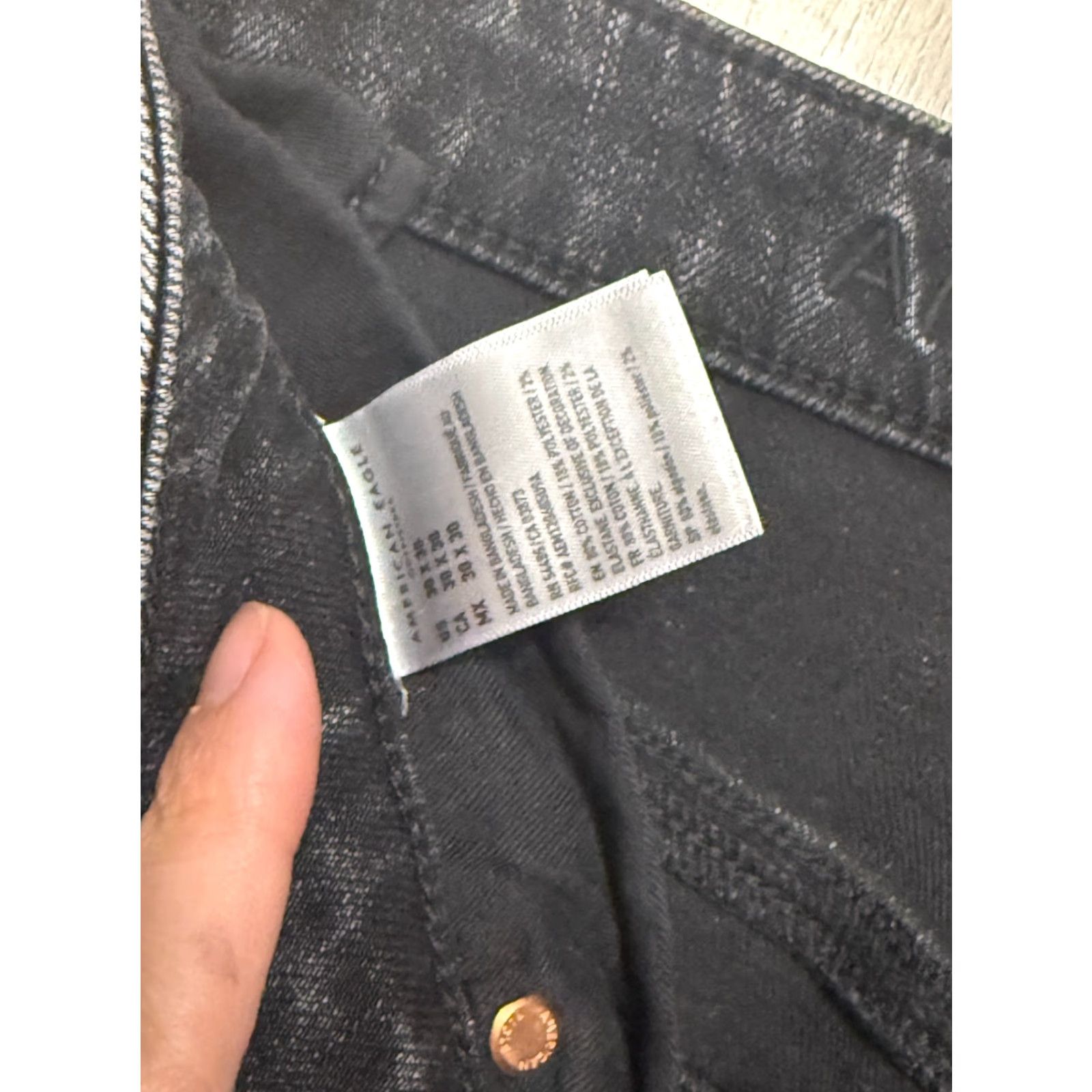American Eagle Outfitters American Eagle Jeans, Men's Size 30x30, Black, Denim, Distressed, AIRFLEX 360 Size US 30 / EU 46 - 4 Thumbnail