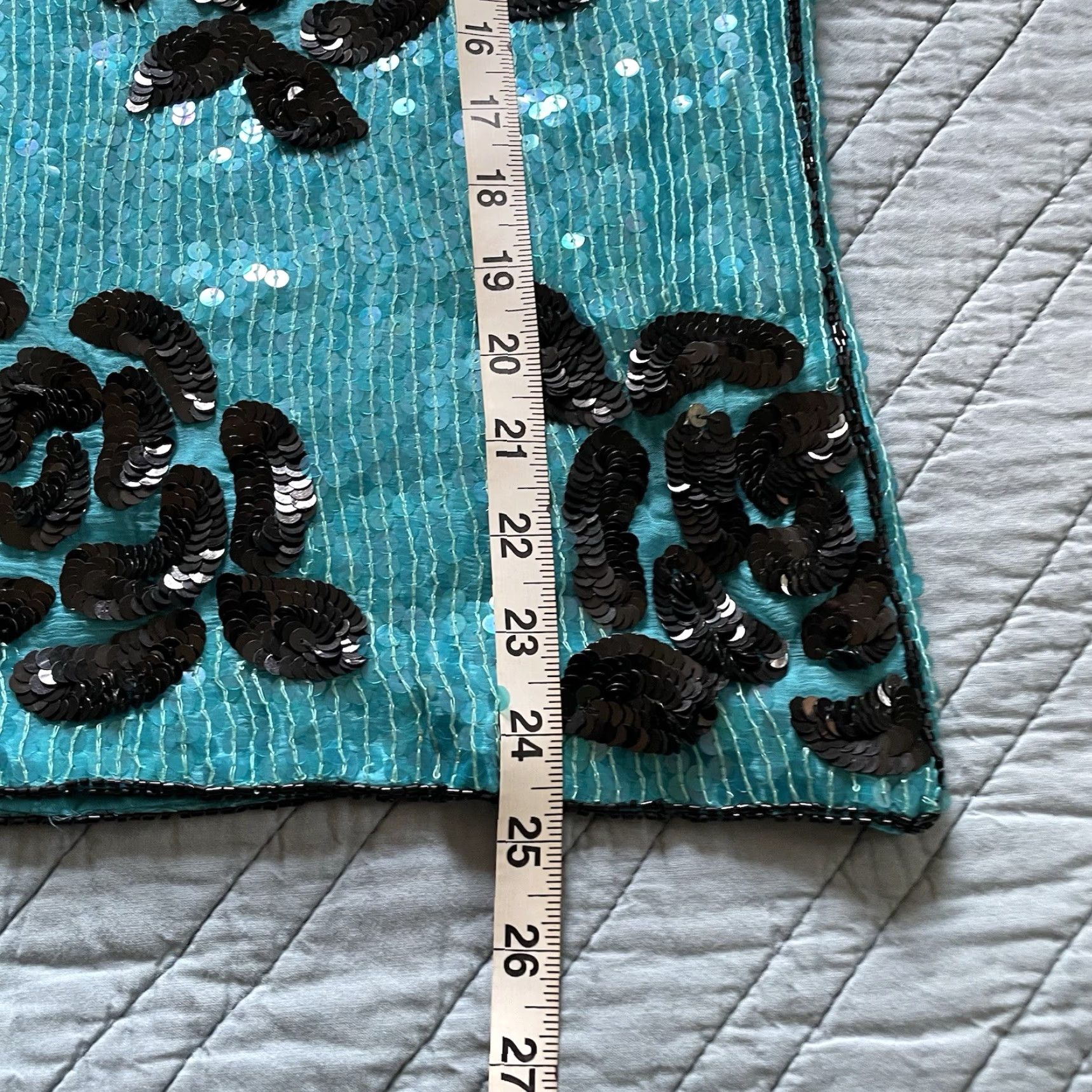 Joseph VINTAGE Joseph Le Bon Top Blouse Silk Sequin Turquoise Black Roses 80s 90s Party/Cocktail Women L Blue/Blue Mens Women Size L / US 10 / IT 46 - 8 Thumbnail