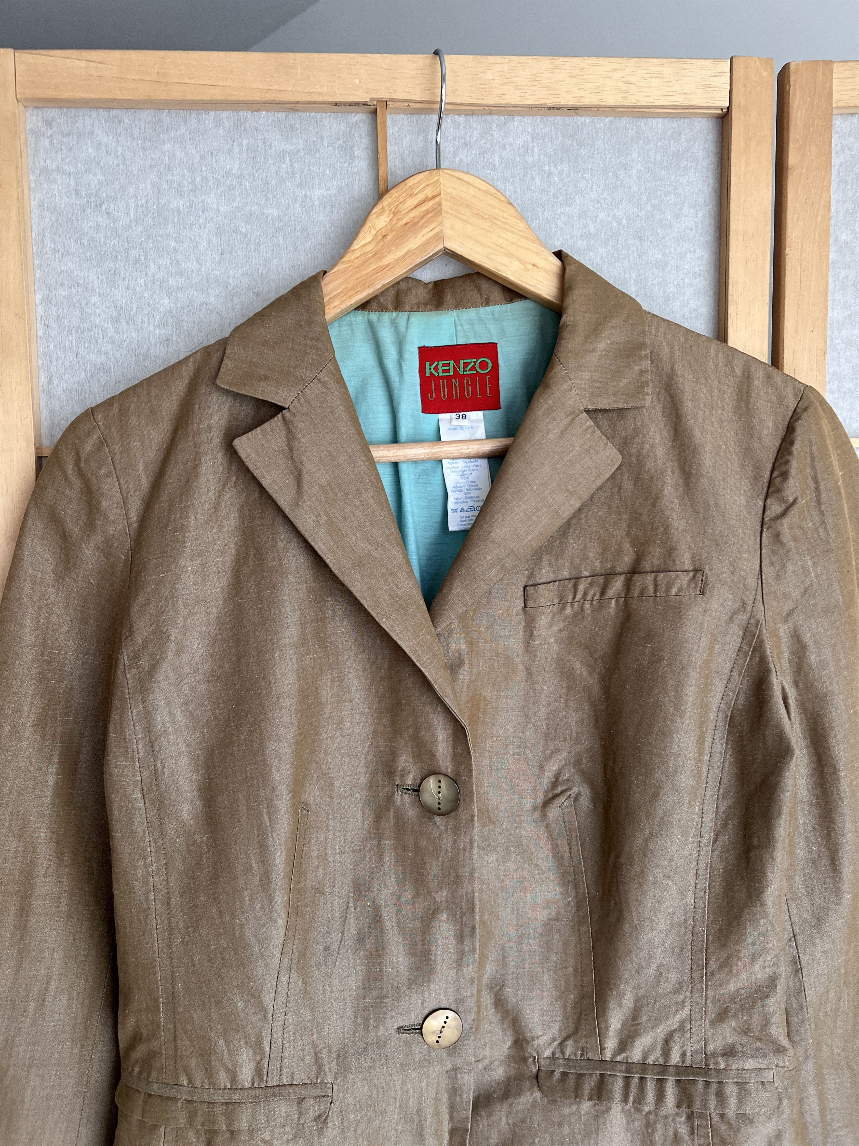 Kenzo Rare! Kenzo Jungle vintage 1990s rami blazer jacket luxury Size M / US 6-8 / IT 42-44 - 4 Thumbnail