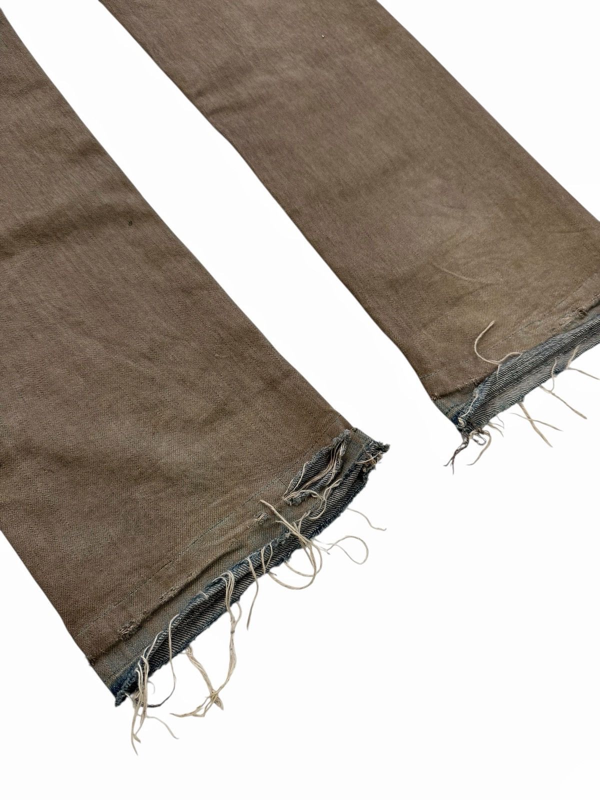 Rick Owens Dirt Brown Indigo Raw Hem Thrashed Denim Size US 32 / EU 48 - 8 Thumbnail