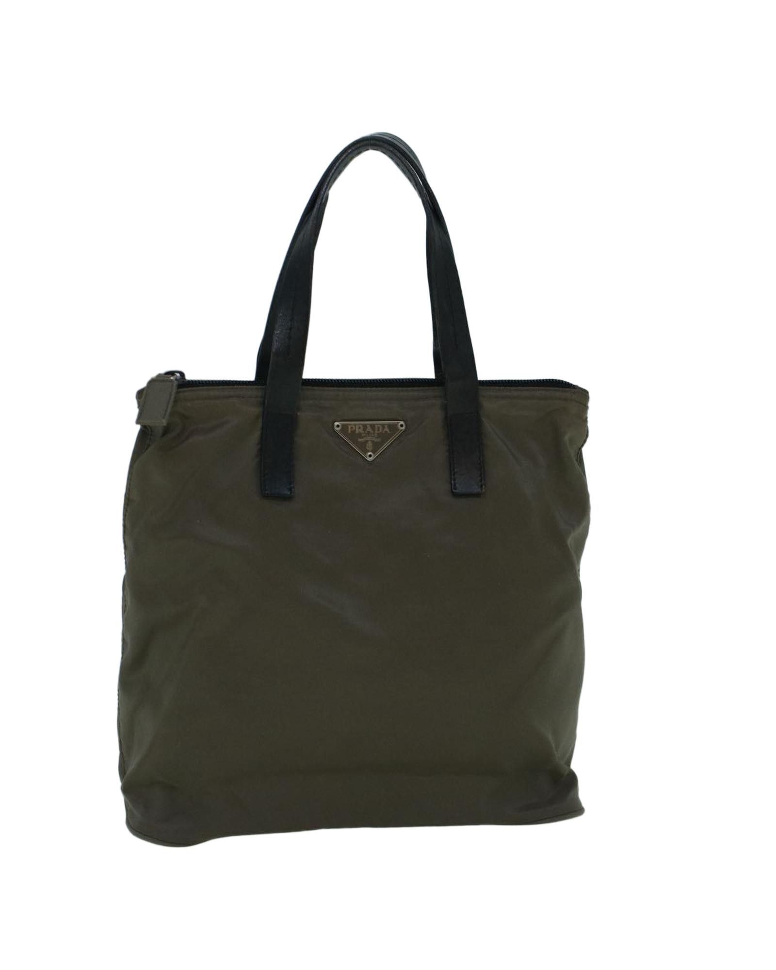 image of Prada Sophisticated Nylon Hand Bag in Brown, Women's