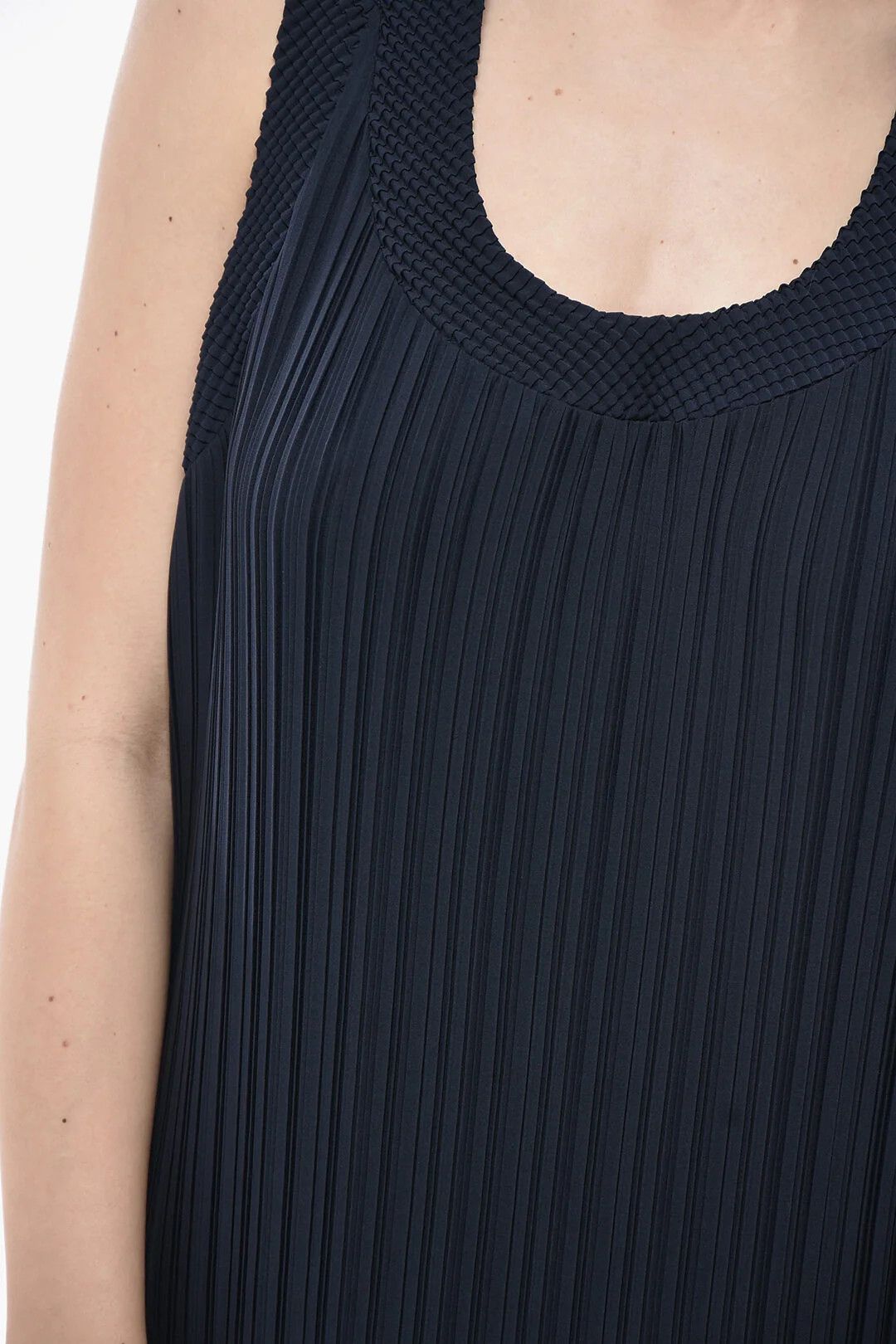 Lanvin og1mm0426 Pleated Chiffon Dress in Blue Size M / US 6-8 / IT 42-44 - 3 Thumbnail