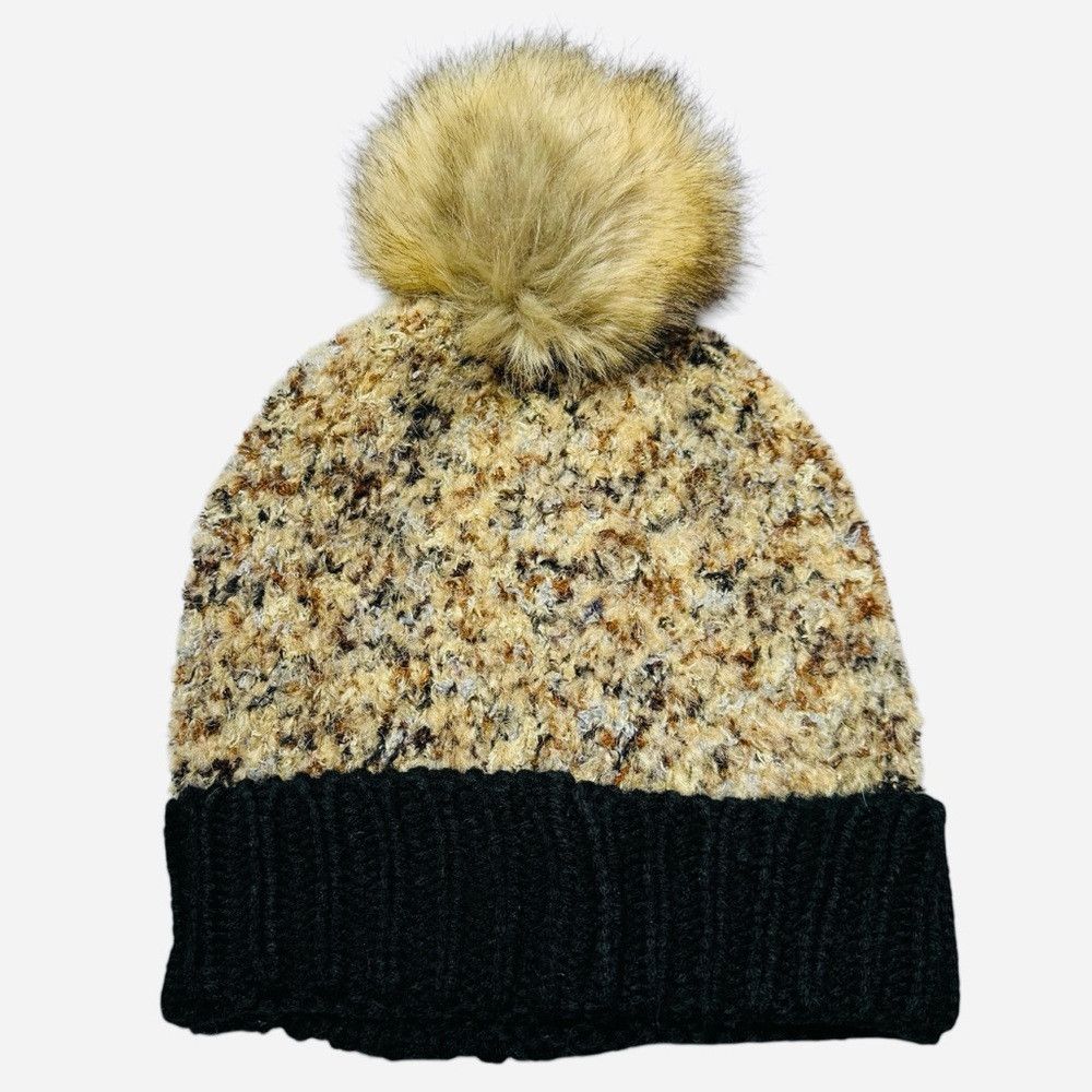 Anthropologie New Anthropologie Colorblock Chunky Knit Pom Pom Hat Size ONE SIZE - 5 Thumbnail