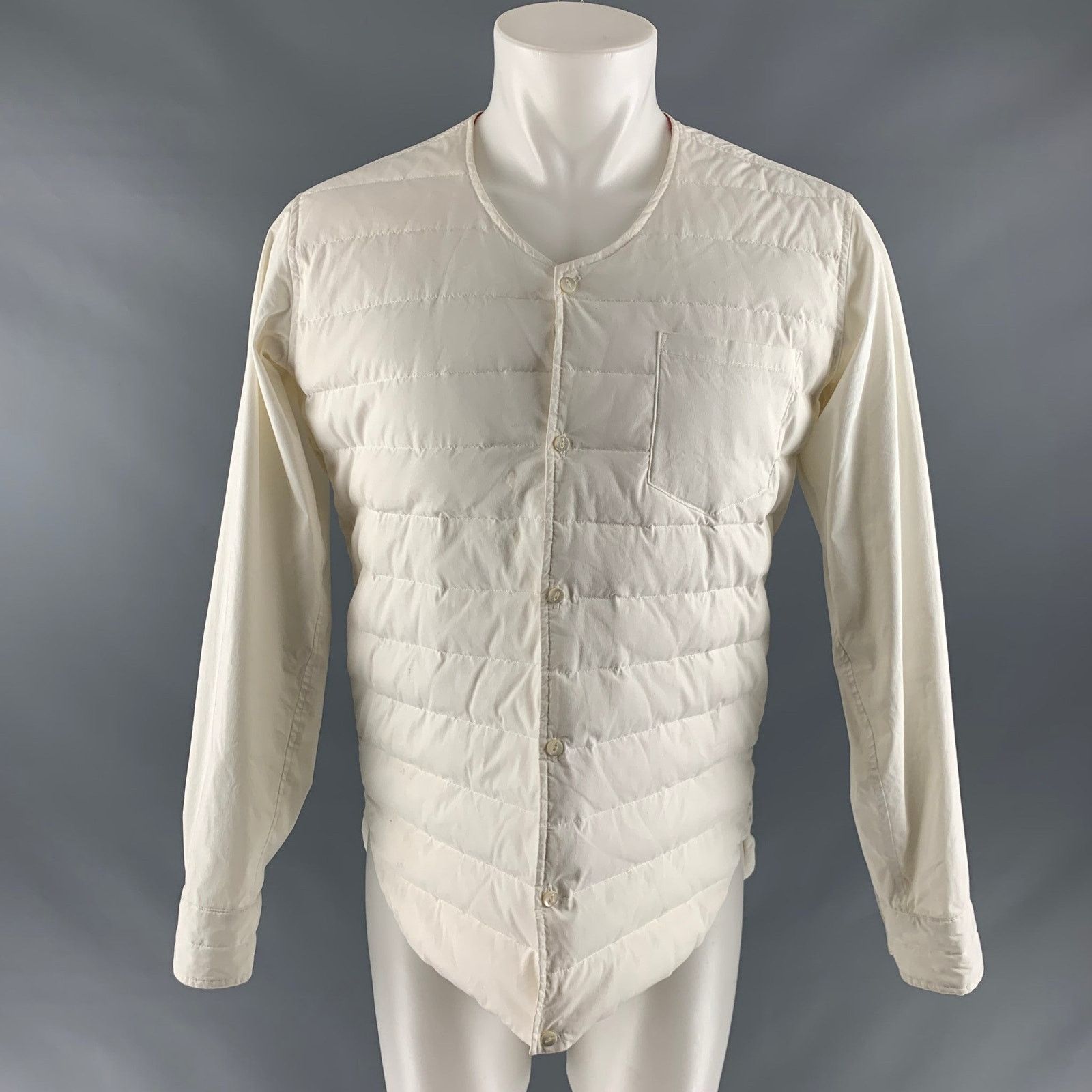 Sasquatchfabrix SASQUATCHfabrix XL Off White Quilted Cotton Blend Jacket Size US XL / EU 56 / 4 - 1 Thumbnail