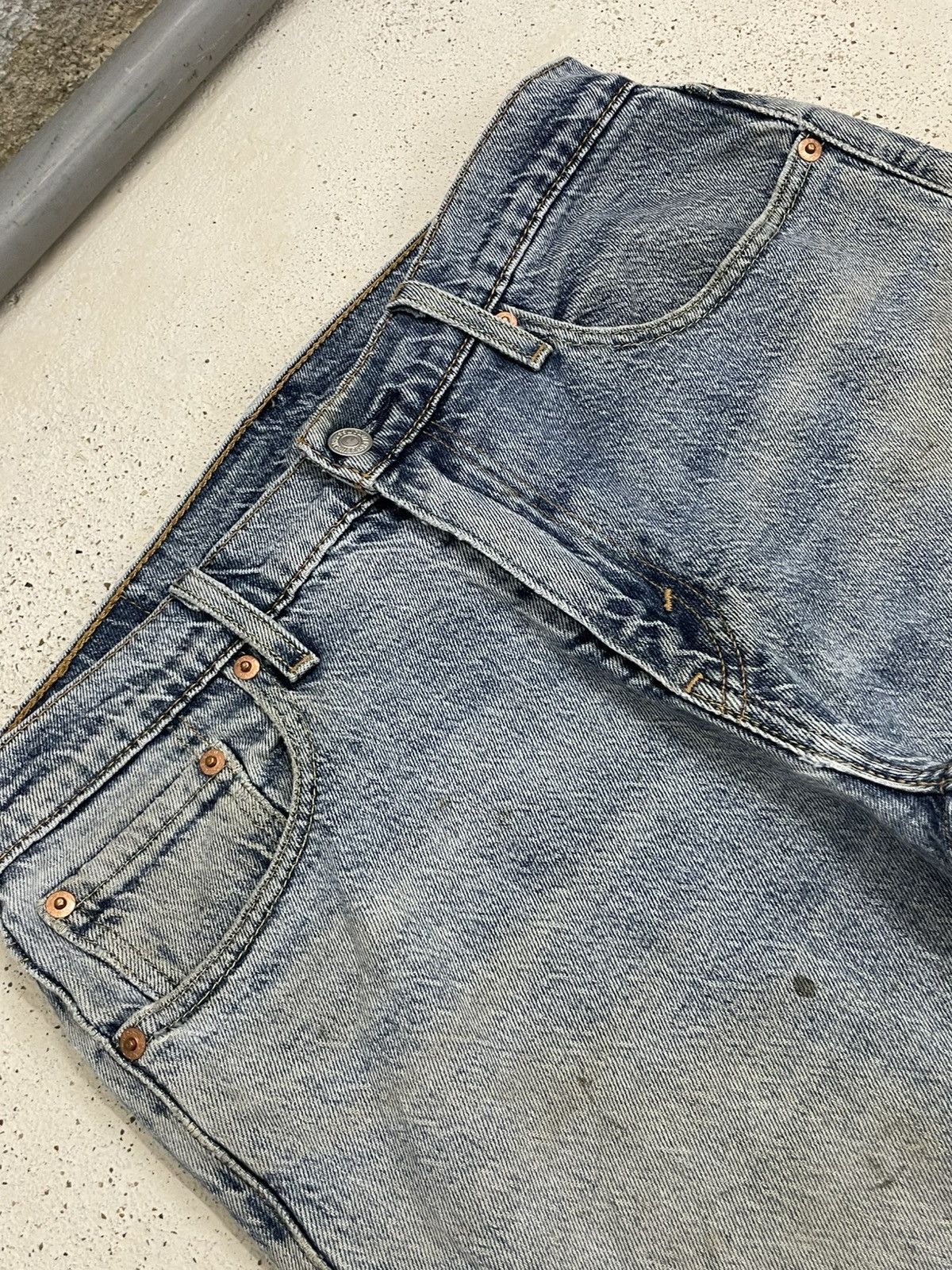 Levi's Levis 502 Y2K Distressed Mud Dirty Light Blue Wash Size US 30 / EU 46 - 7 Thumbnail