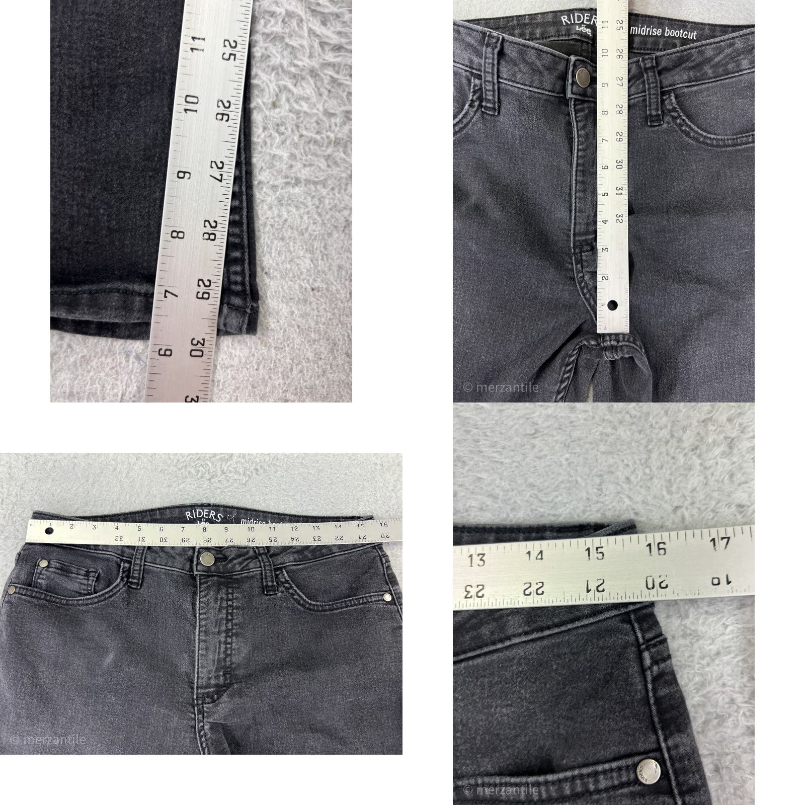 Lee Riders By Lee Jeans Pants Womens 12 Black Denim Bootcut Western Embroidered Denim Jeans Bootcut Womens 12 Black Size 34" / US 12 / IT 48 - 9 Thumbnail