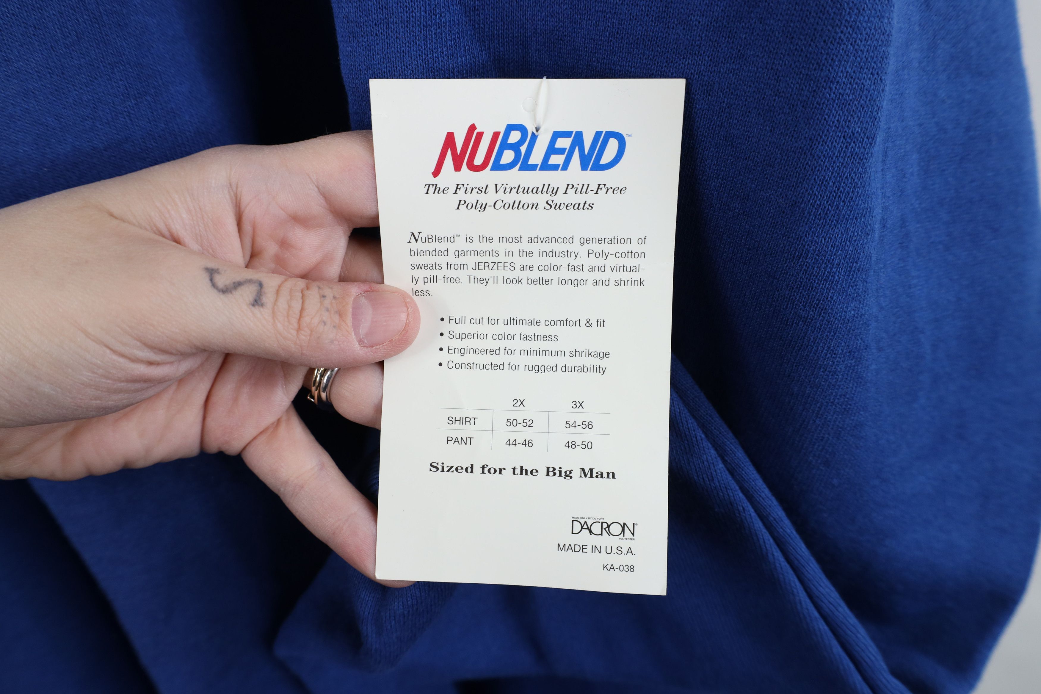 Vintage Deadstock Vintage 90s Streetwear Crewneck Sweatshirt Royal Size US XXL / EU 58 / 5 - 4 Thumbnail