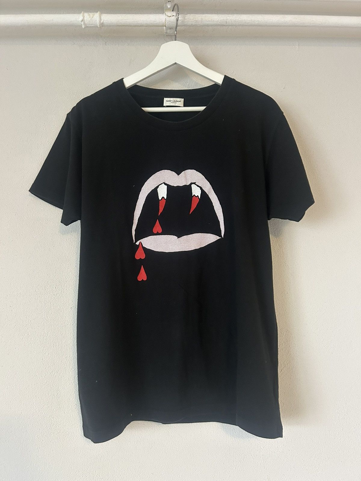 Saint Laurent Paris Saint Laurent FW2016 Vampire Lips T-Shirt 