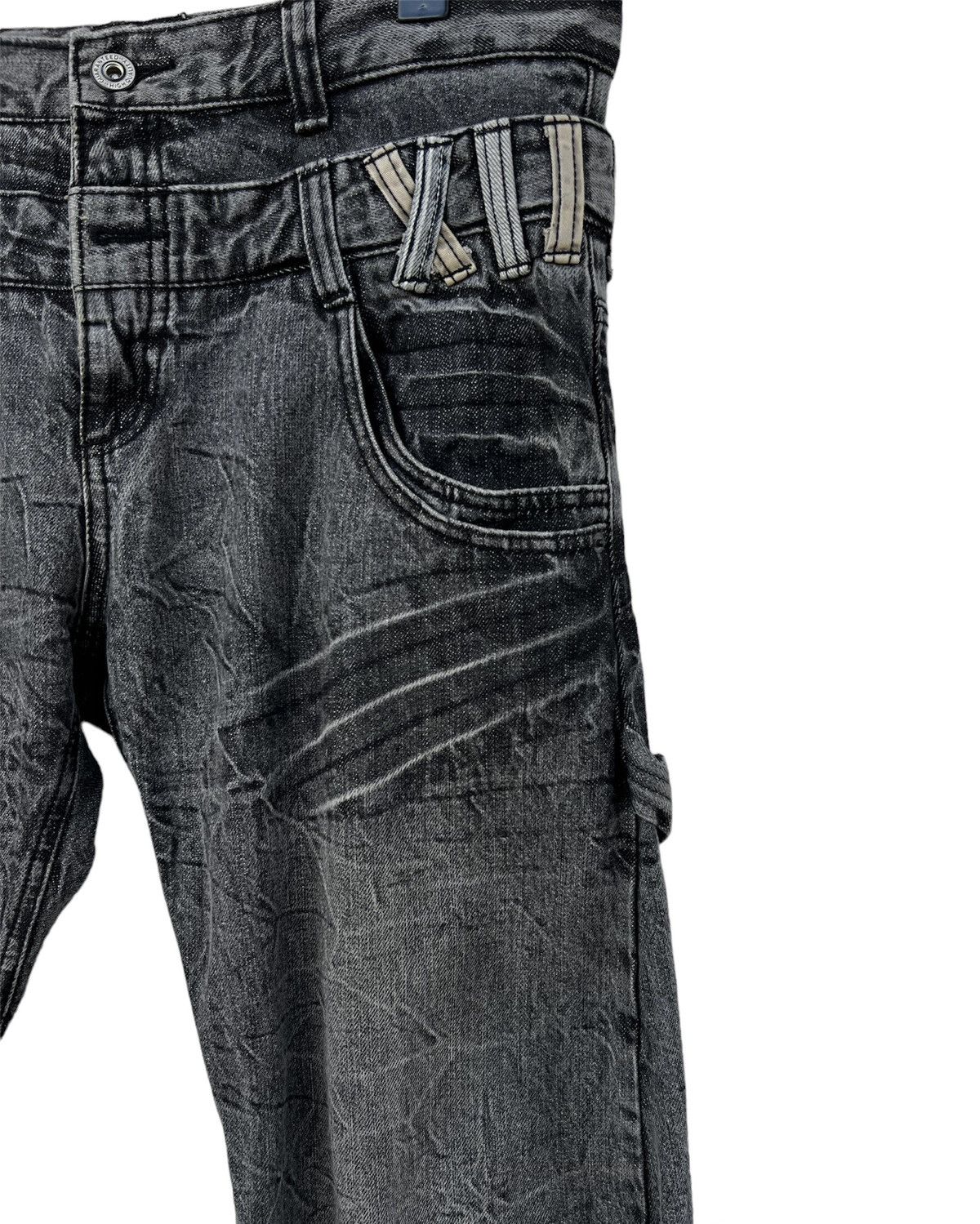 Japanese Brand Denim Jeans Double Waist Lightning Size US 35 - 3 Thumbnail