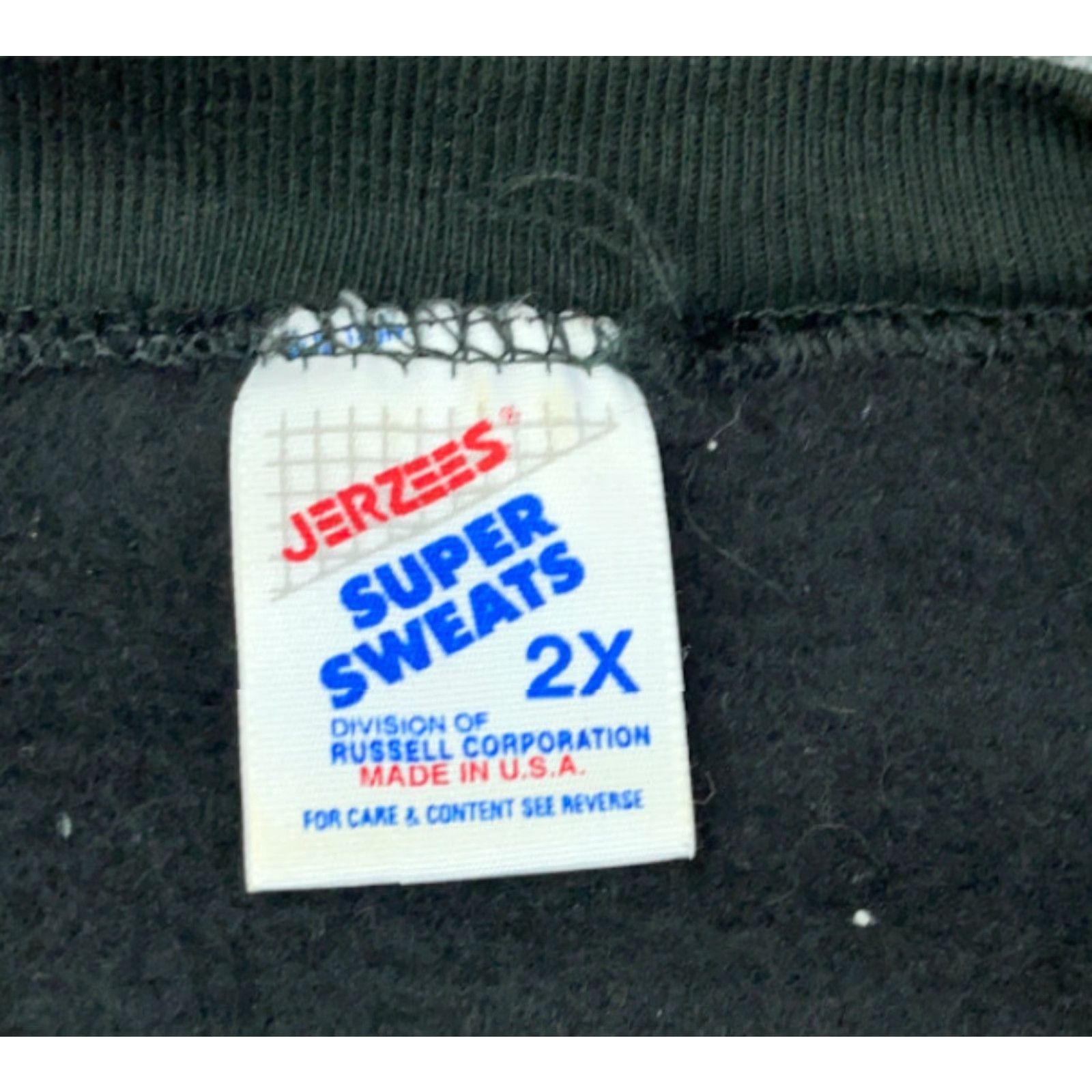 Jerzees VINTAGE Jerzees Sweatshirt 90s Association of Michigan Basketmakers Crew Neck 2X Black Adult Men—Heavyweight Foil Print, 1996 Size US XXL / EU 58 / 5 - 4 Thumbnail