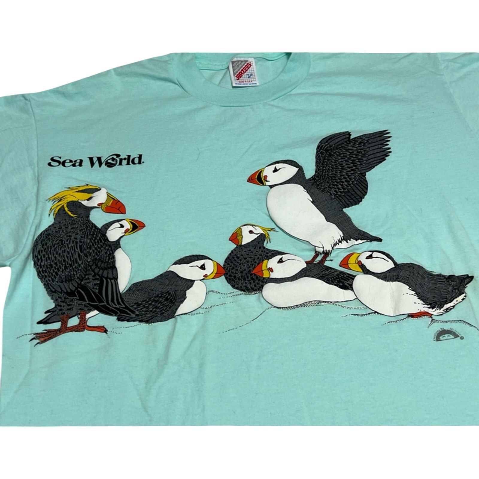 Jerzees Vintage Sea World Puffins Nature Shirt Made USA Jerzees Tee Size US L / EU 52-54 / 3 - 3 Thumbnail