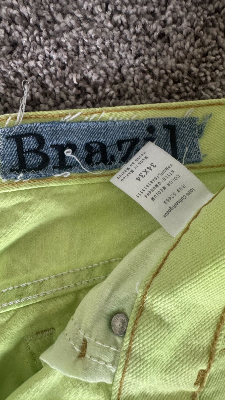 Japanese Brand Rare Brazil Stacked Neon Yellow Jeans Size US 34 / EU 50 - 3 Thumbnail