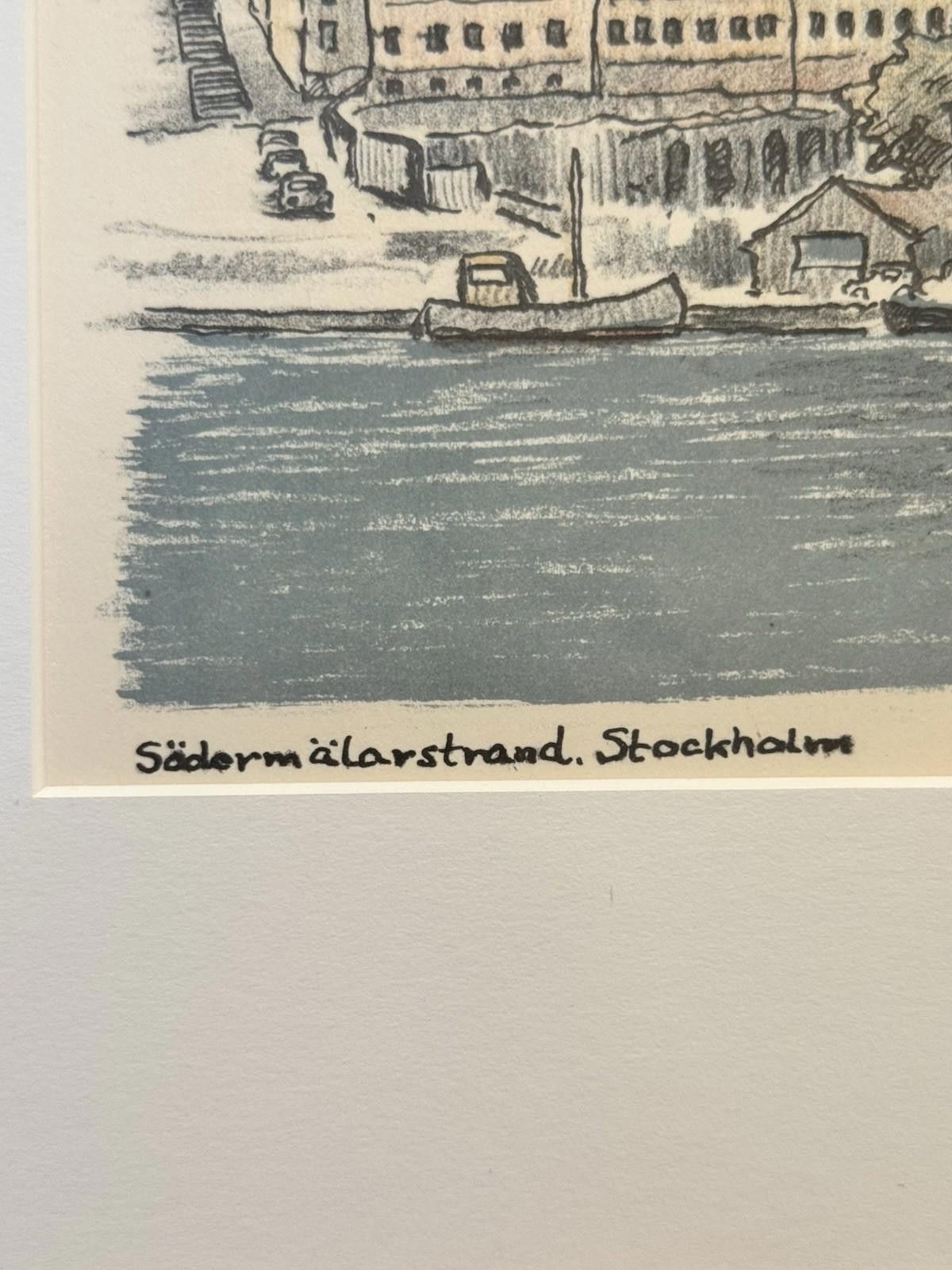 Designer Cityscape Of Stockholm Söder Mälarstrand Signed R Eriksson Size ONE SIZE - 4 Thumbnail