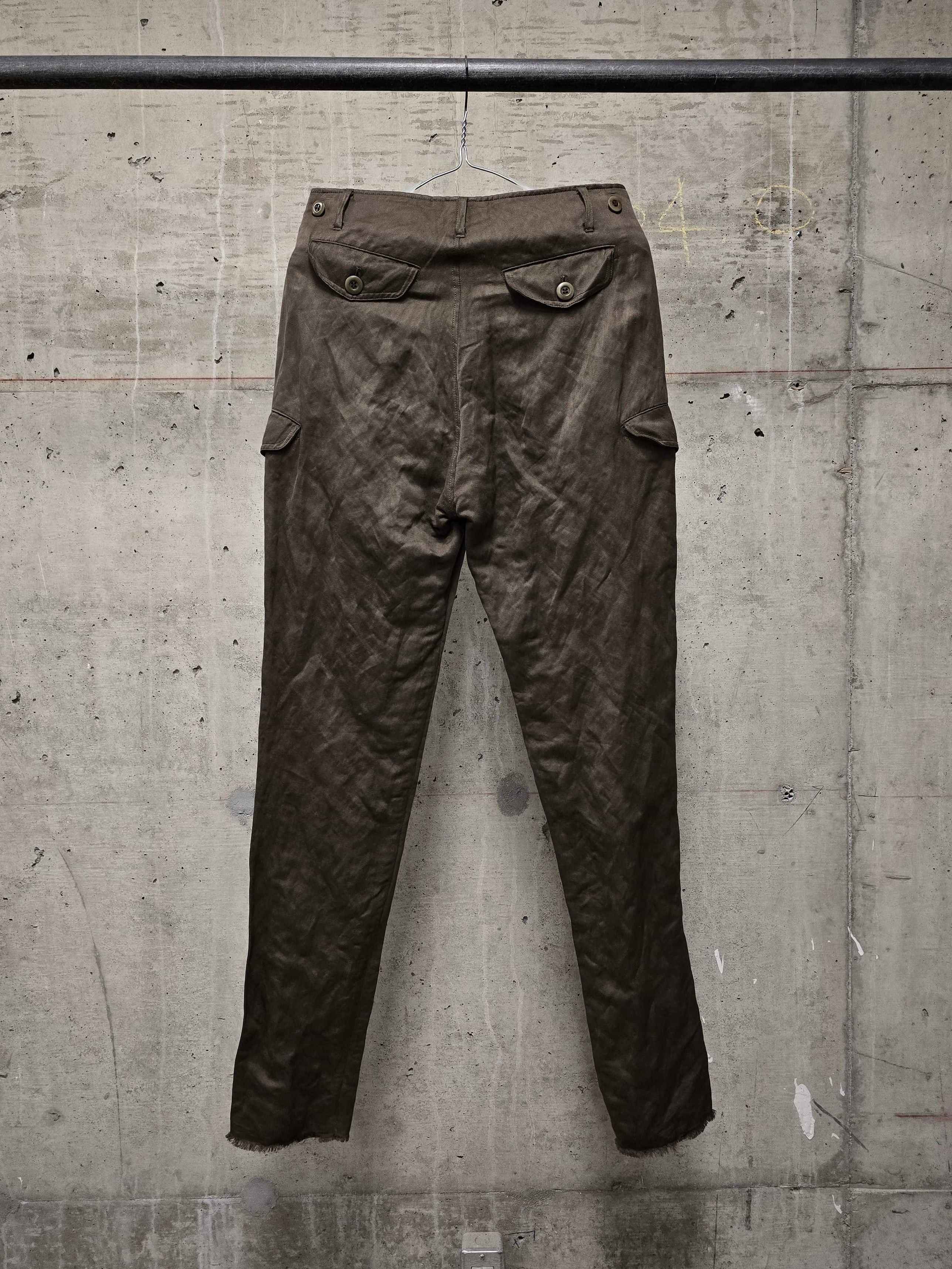 Julius Julius_7 Khaki Rayon Military Cargo Pants Size US 28 / EU 44 - 4 Thumbnail