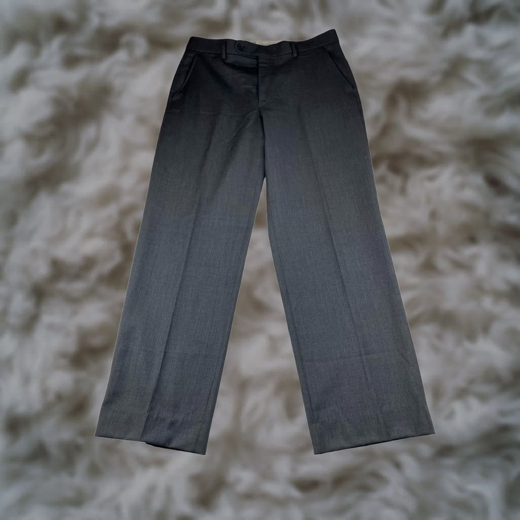Neiman Marcus Neiman Marcus Men's Wool Dress Pants Gray 34x32 Flat Front Size US 34 / EU 50 - 1 Thumbnail