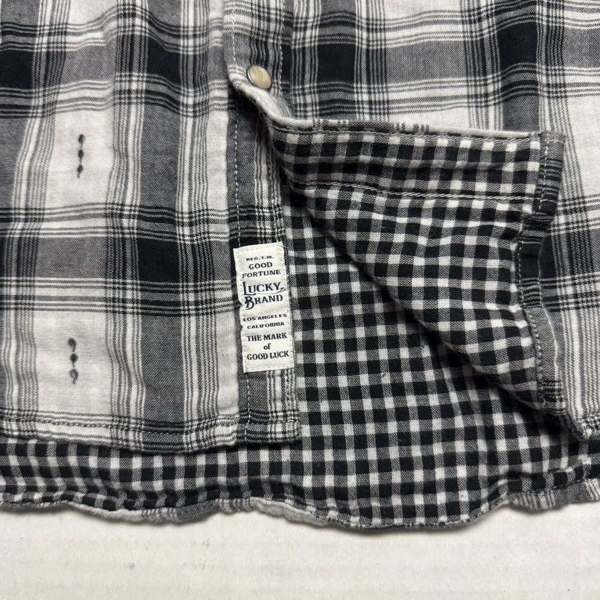 Lucky Brand LUCKY BRAND Dobby Plaid Snap Button Western Shirt Size US XL / EU 56 / 4 - 6 Thumbnail