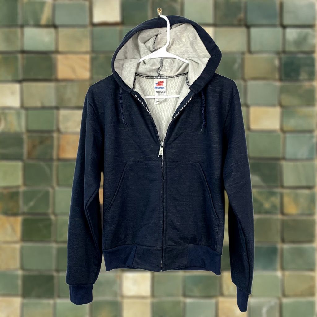 Vintage READ Vintage Sno King Men's Small Full Zip Hoodie Sweatshirt Navy Blue USA Size US S / EU 44-46 / 1 - 1 Thumbnail
