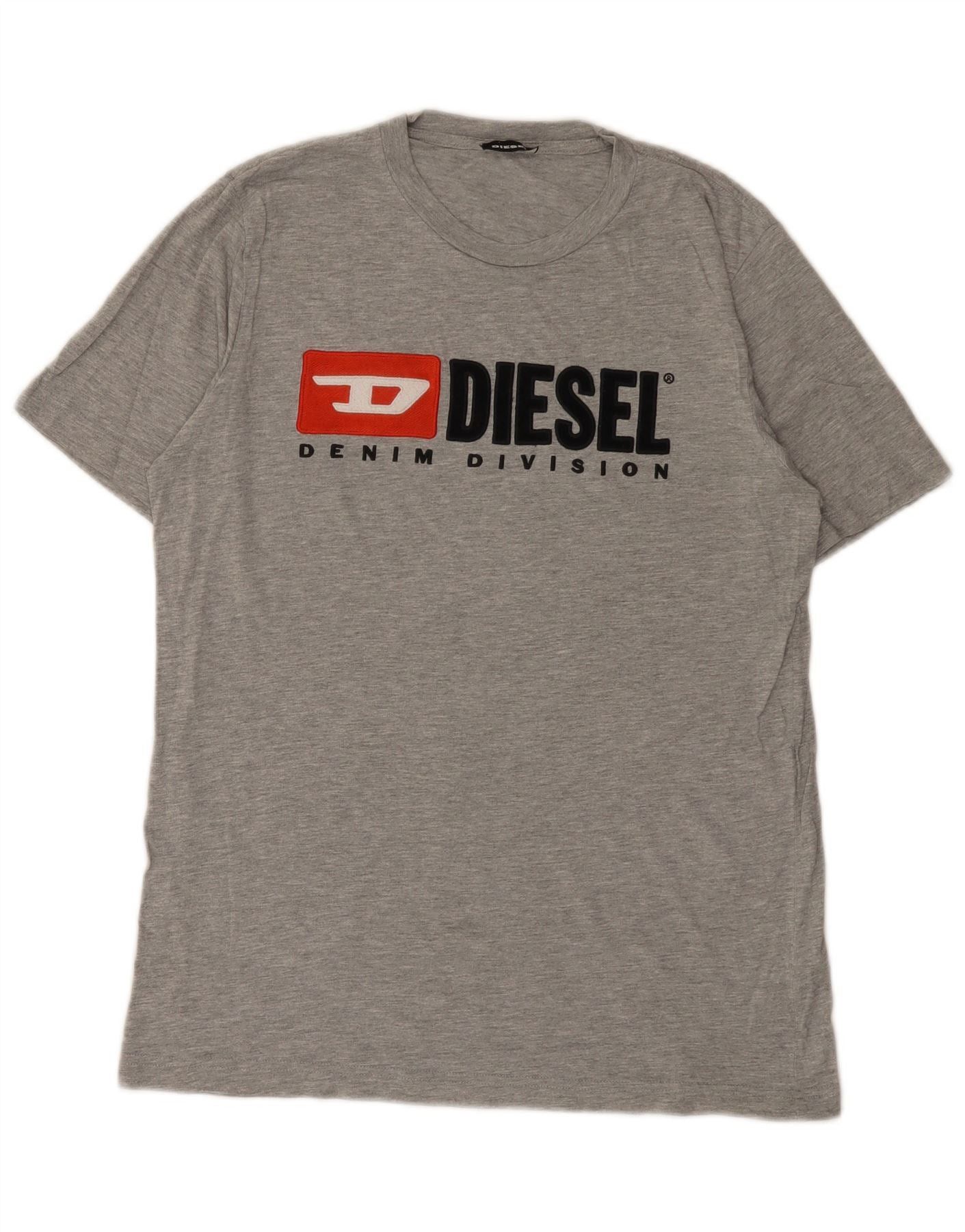 Diesel Mens Graphic T-Shirt Top XS Grey Flecked Cotton Size US XS / EU 42 / 0 - 1 Thumbnail