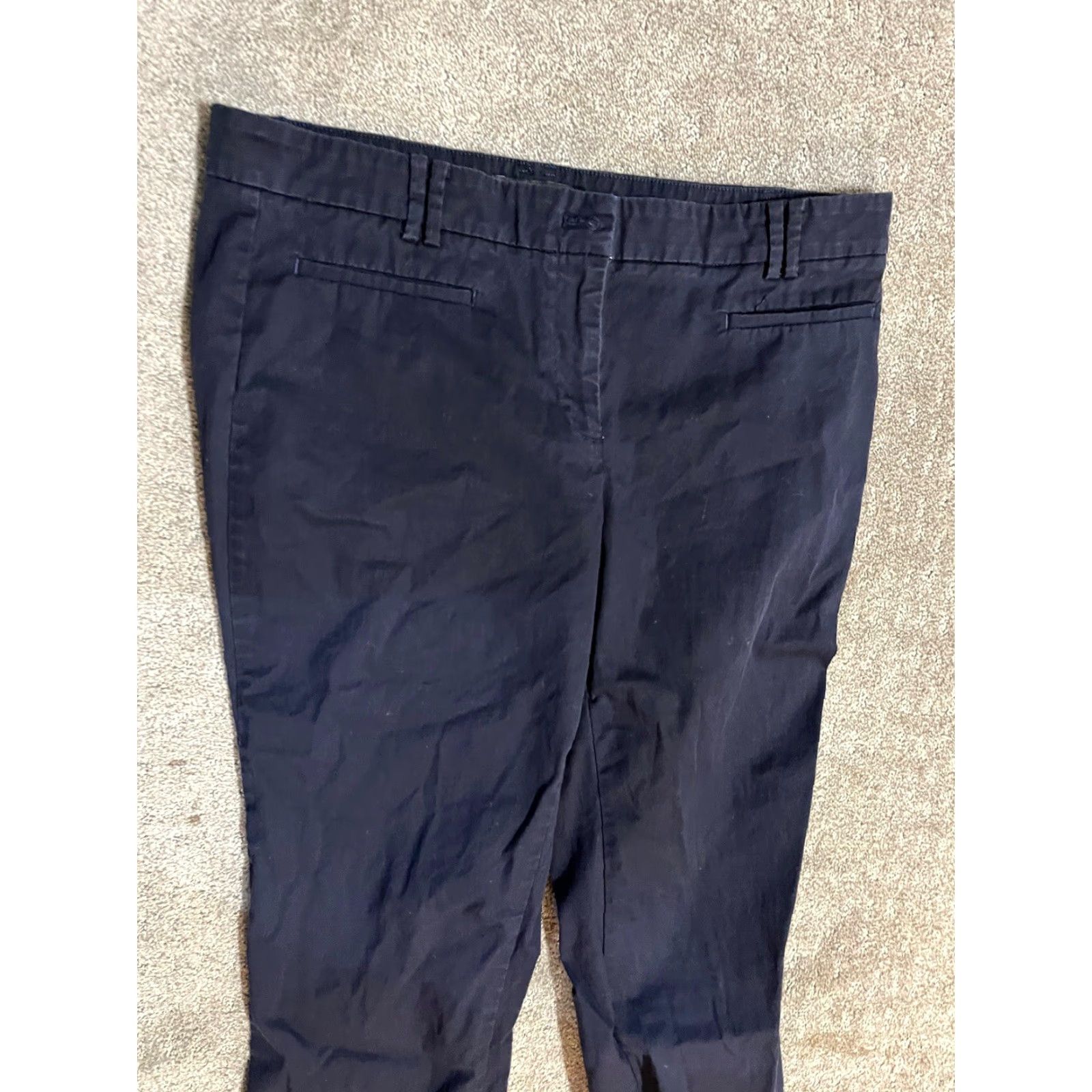 Ann Taylor Ann Taylor Loft Pants Adult 8 Blue Twill Stretch Cropped Classic Preppy Business Casual Womens Size 30" / US 8 / IT 44 - 2 Thumbnail