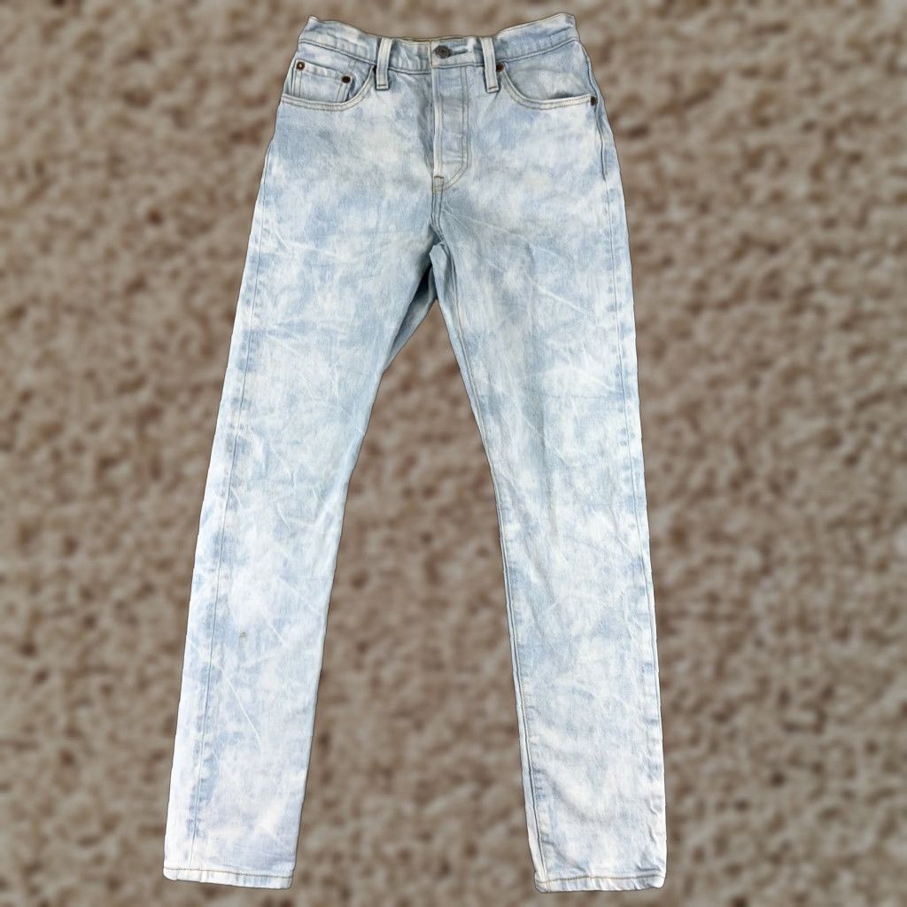 Levi's Levis Jeans Adult 25 Blue Denim 501 Skinny Button Big E Premium Acid Wash Size 42" / US 20 - 1 Thumbnail